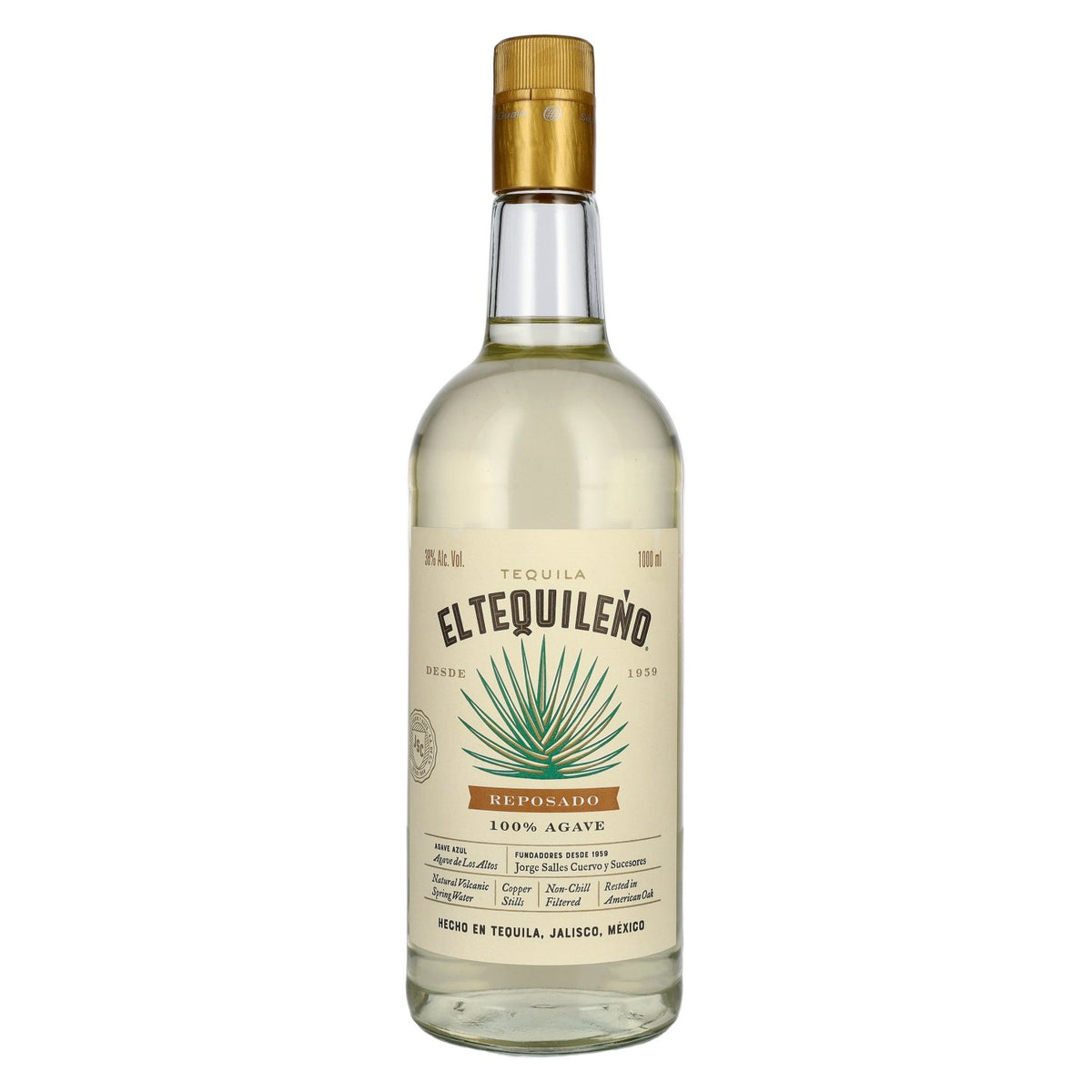 El Tequileño Reposado 100% Agave 38% vol. 1 litre