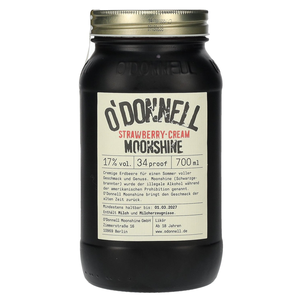 O'Donnell Moonshine STRAWBERRY CREAM Liqueur 17% vol. 0,7l