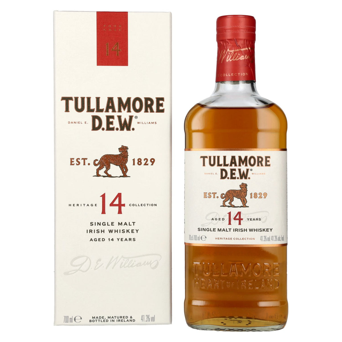 Tullamore D.E.W. 14 Years Old Single Malt Irish Whiskey 41,3% Vol. 0,7l en coffret cadeau