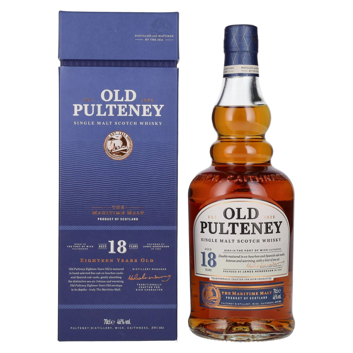 Old Pulteney 18 Years Old Single Malt Scotch Whisky 46% Vol. 0,7l in gift box