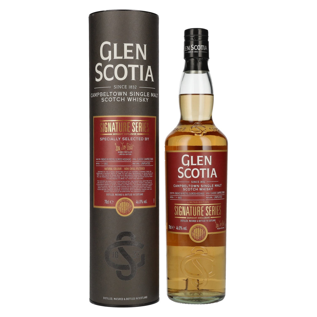 Glen Scotia Signature Series GERMANY EXCLUSIVE Single Malt Scotch Whisky 46% Vol. 0,7l en boîte cadeau