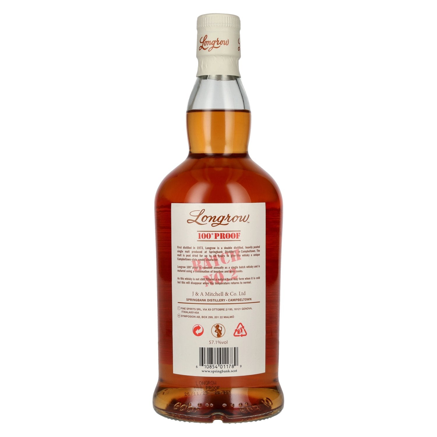 Springbank Longrow 100° Proof Peated Campbeltown Single Malt Scotch Whisky 57,1% Vol. 0,7l