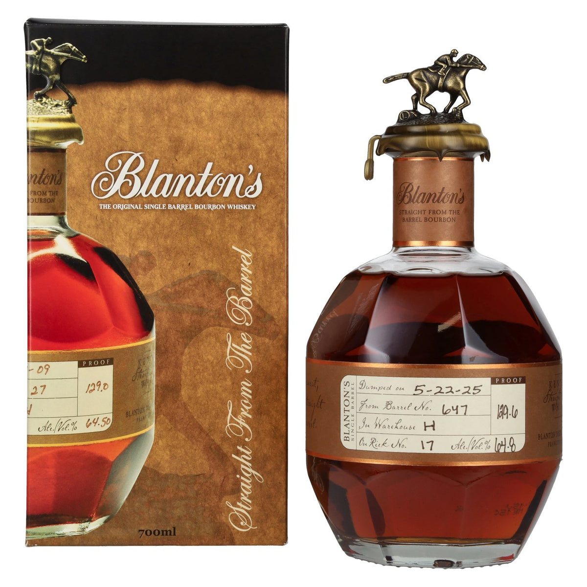 Blanton's STRAIGHT FROM THE BARREL BOURBON 64,8% Vol. 0,7l in Geschenkbox