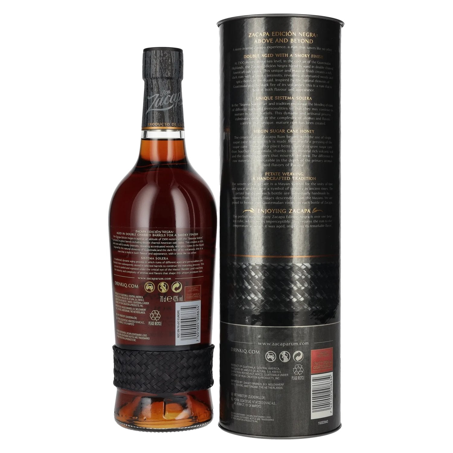 Ron Zacapa Centenario EDICIÓN NEGRA Sistema Solera Gran Reserva 43% vol. 0,7l en boîte cadeau