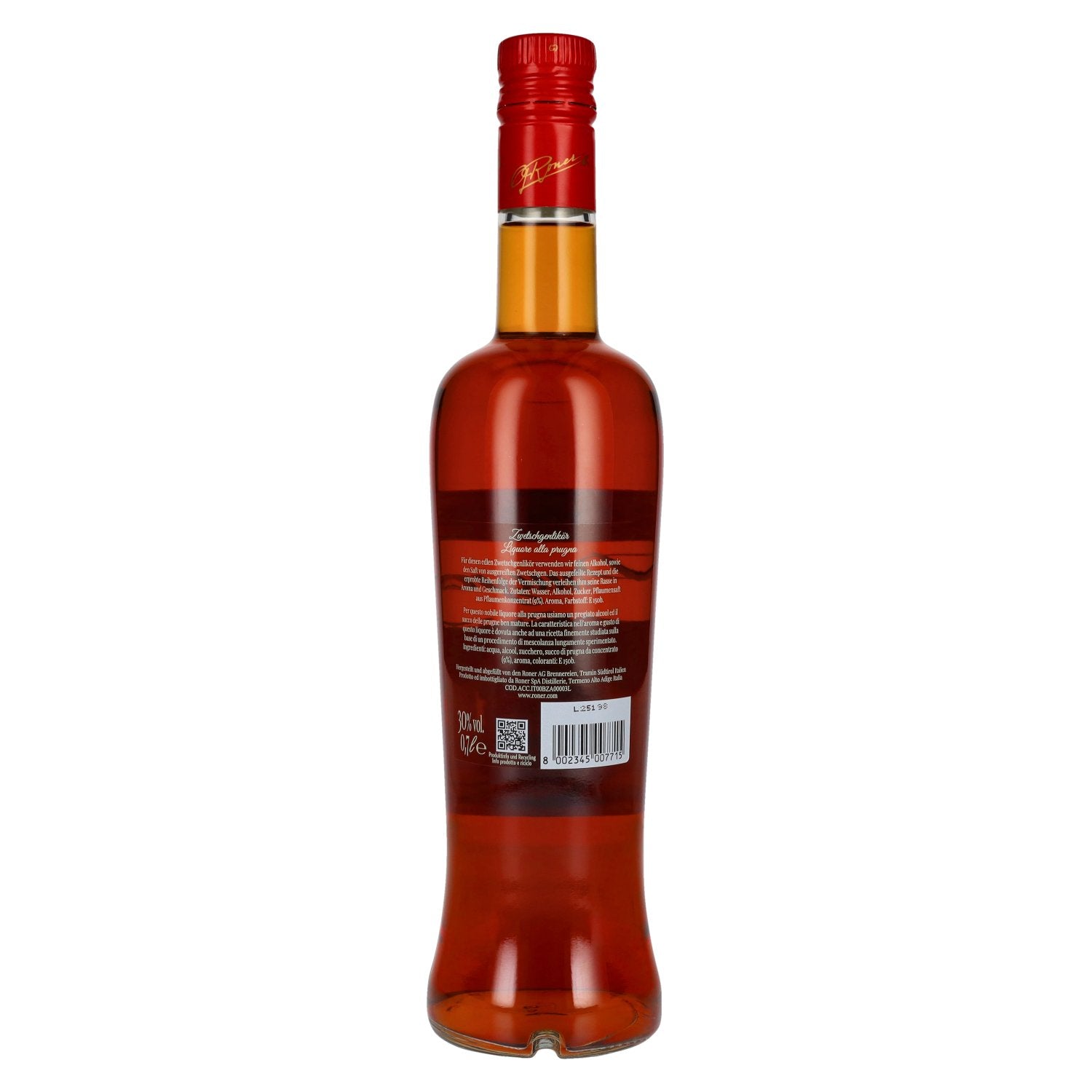 Roner Prugna Zwetschgenlikör 30% Vol. 0,7l