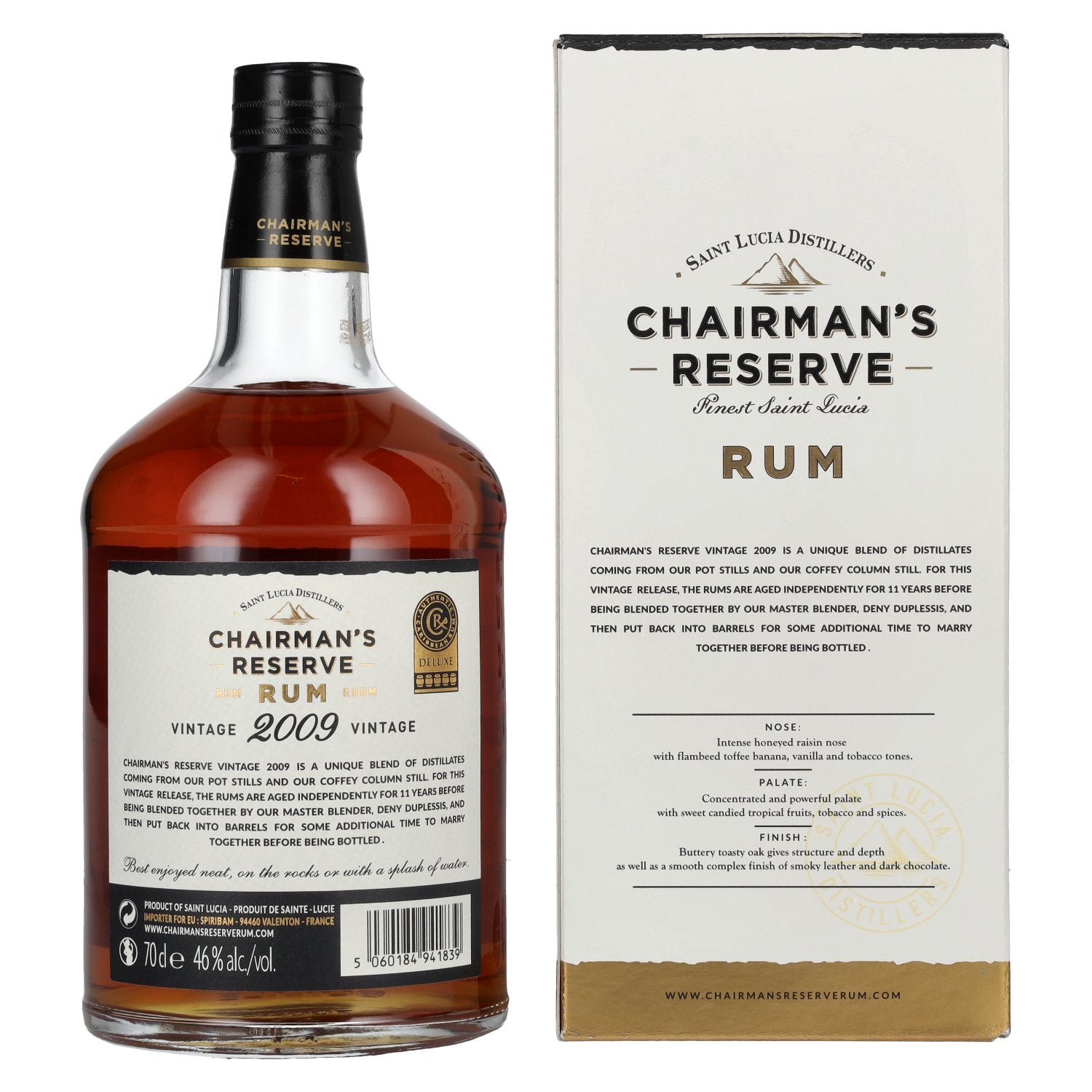 Chairman's Reserve Rum VINTAGE 2009 46% vol. 0,7l en boîte cadeau
