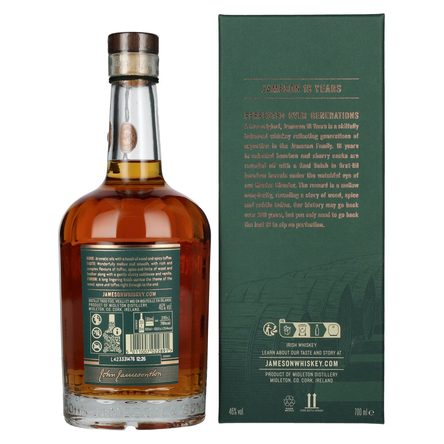 Jameson 18 Years Old Triple Distilled Irish Whiskey 46% Vol. 0,7l in Geschenkbox