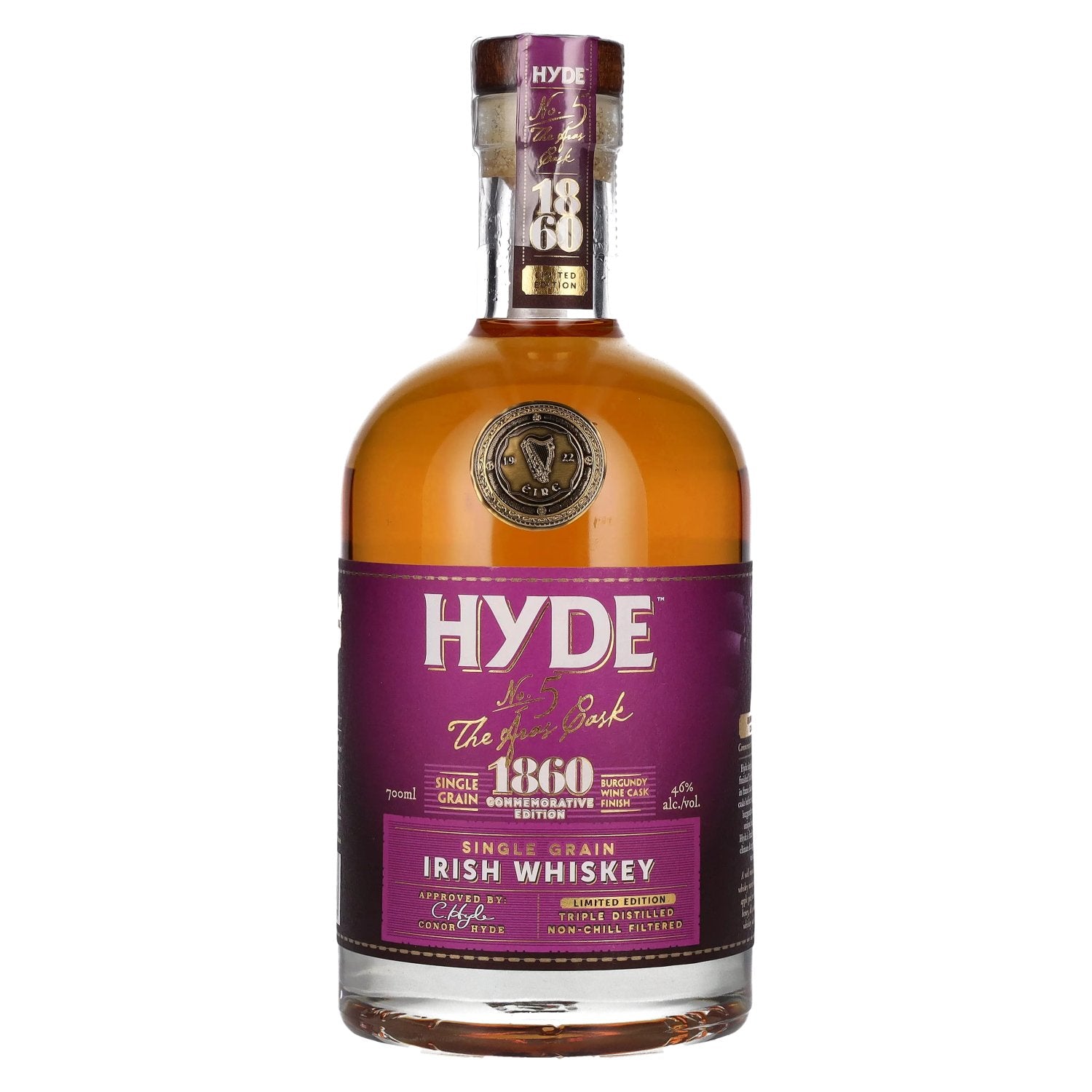 Hyde No.5 THE ÁRAS CASK 1860 Single Grain Burgundy Cask Finish 46% Vol. 0,7l