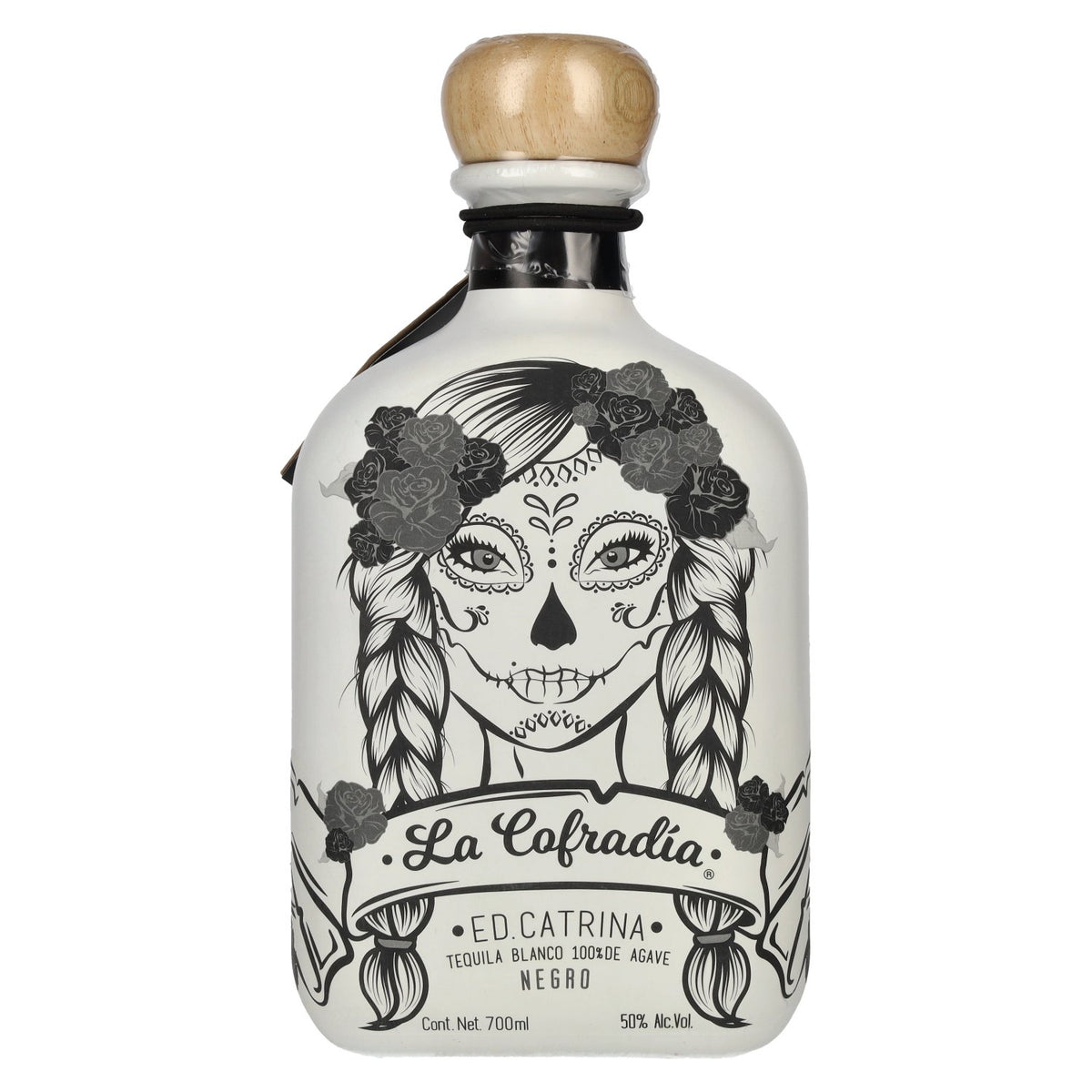 La Cofradia ED. CATRINA Tequila Blanco 100% Agave NEGRO 50% ABV 0.7l