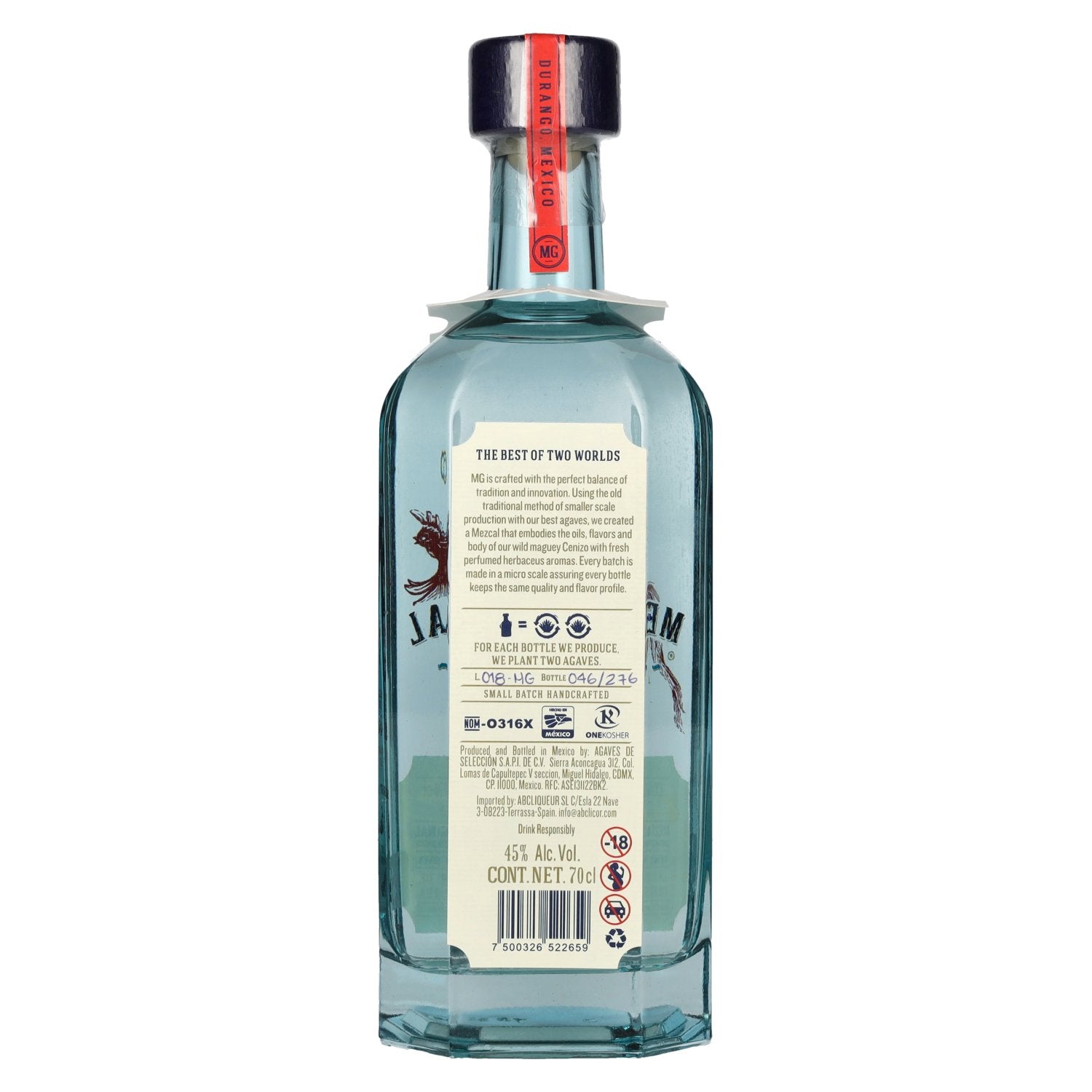 Mezcal MG Mezcal Artesanal 100% Agave Durangensis DOP 45% Vol. 0,7l