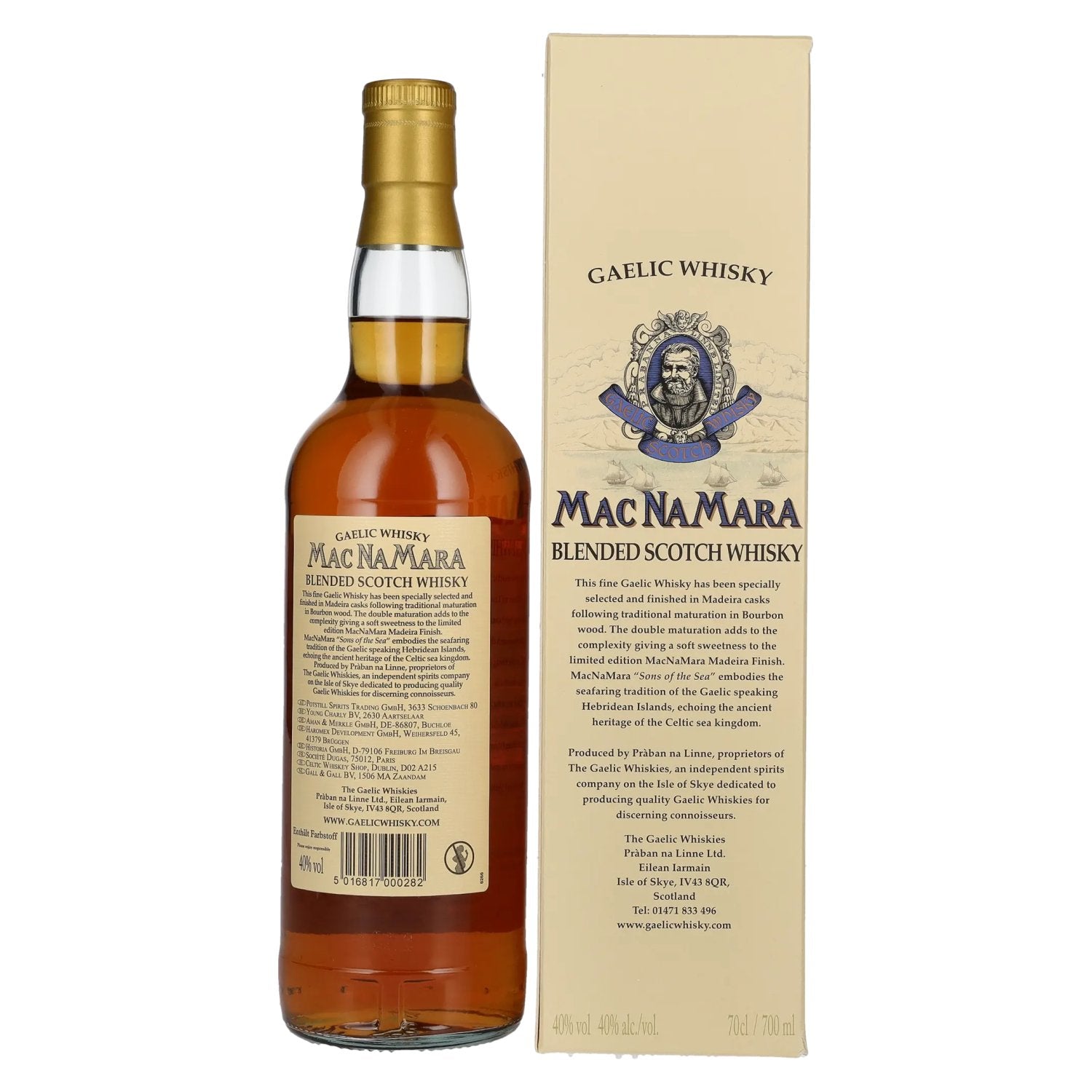 Gaelic Whisky MACNAMARA Madeira Cask Finish Blended Scotch Whisky 40% Vol. 0,7l in Geschenkbox
