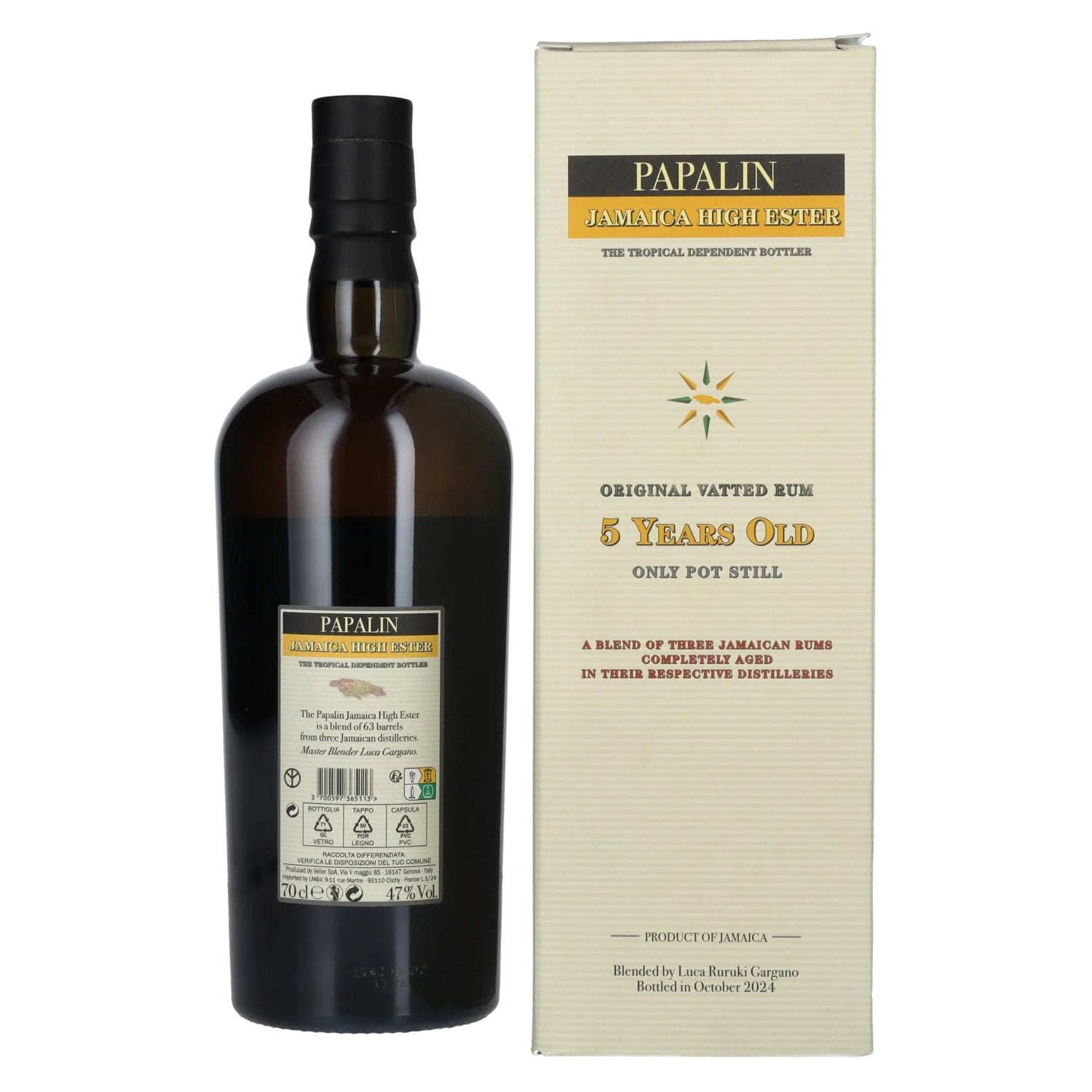 Papalin 5 Years Old Jamaica High Ester Rum 47% Vol. 0,7l in gift box