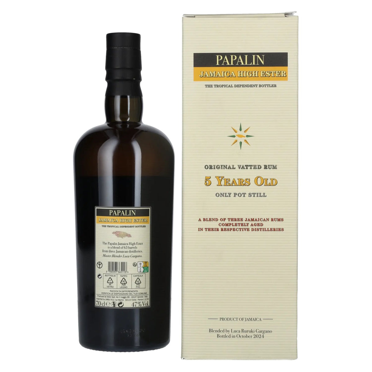 Papalin 5 Years Old Jamaica High Ester Rum 47% Vol. 0,7l in Geschenkbox