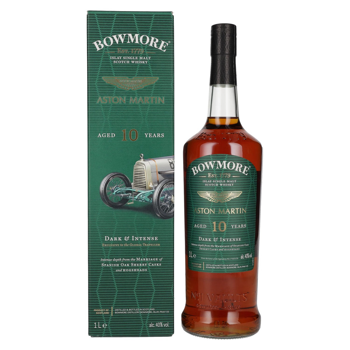 Bowmore 10 Years Old ASTON MARTIN Dark &amp; Intense 40% Vol. 1l in gift box