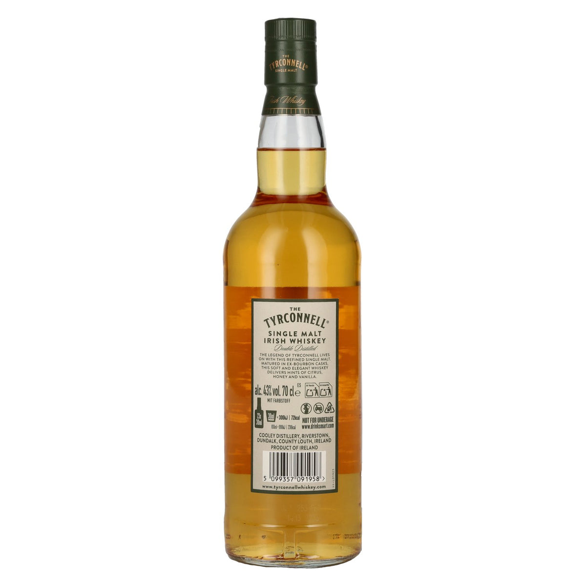 Whisky irlandais single malt The Tyrconnell, 43 % vol., 0,7 l
