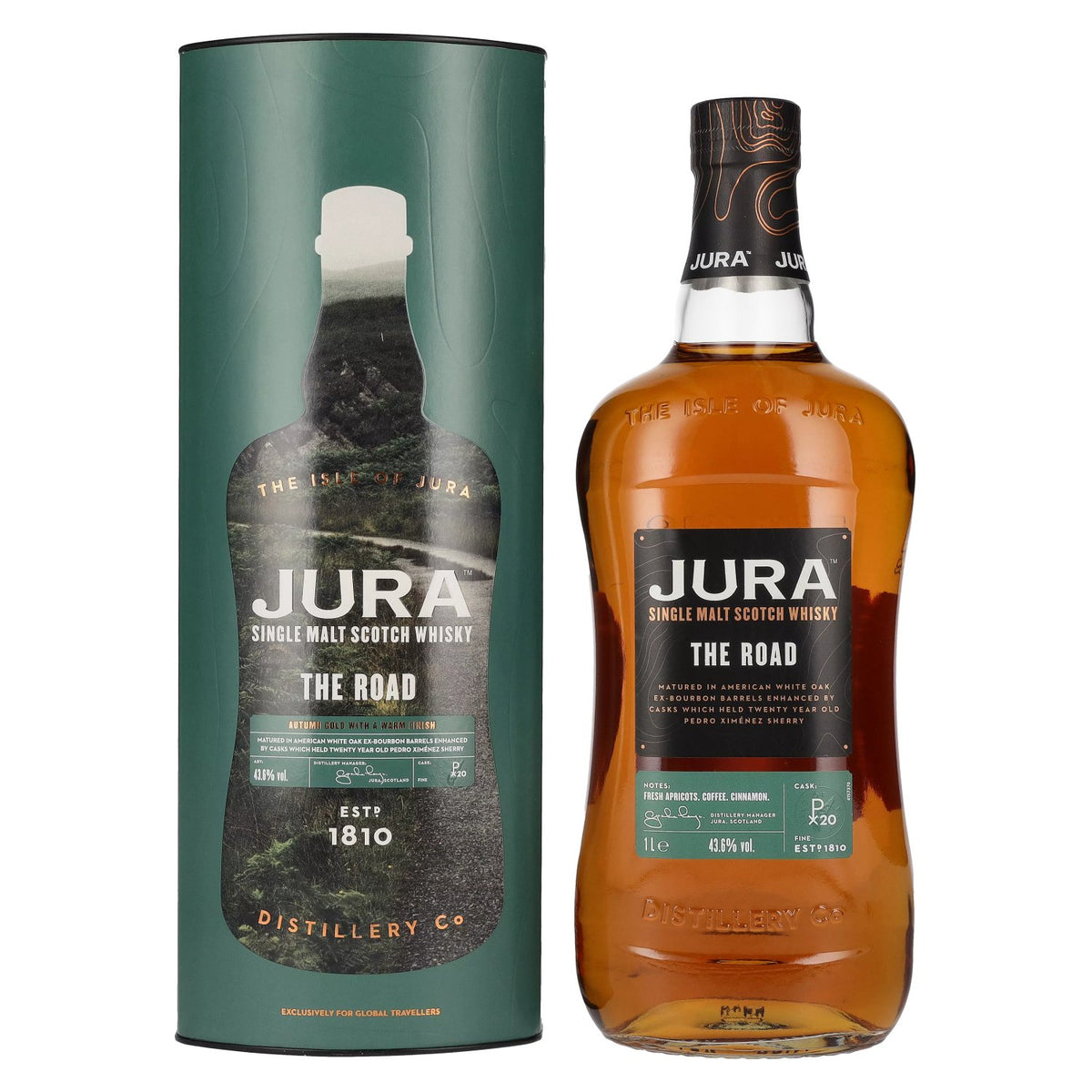 Jura THE ROAD Single Malt Scotch Whisky 43,6% vol. 1l en boîte cadeau