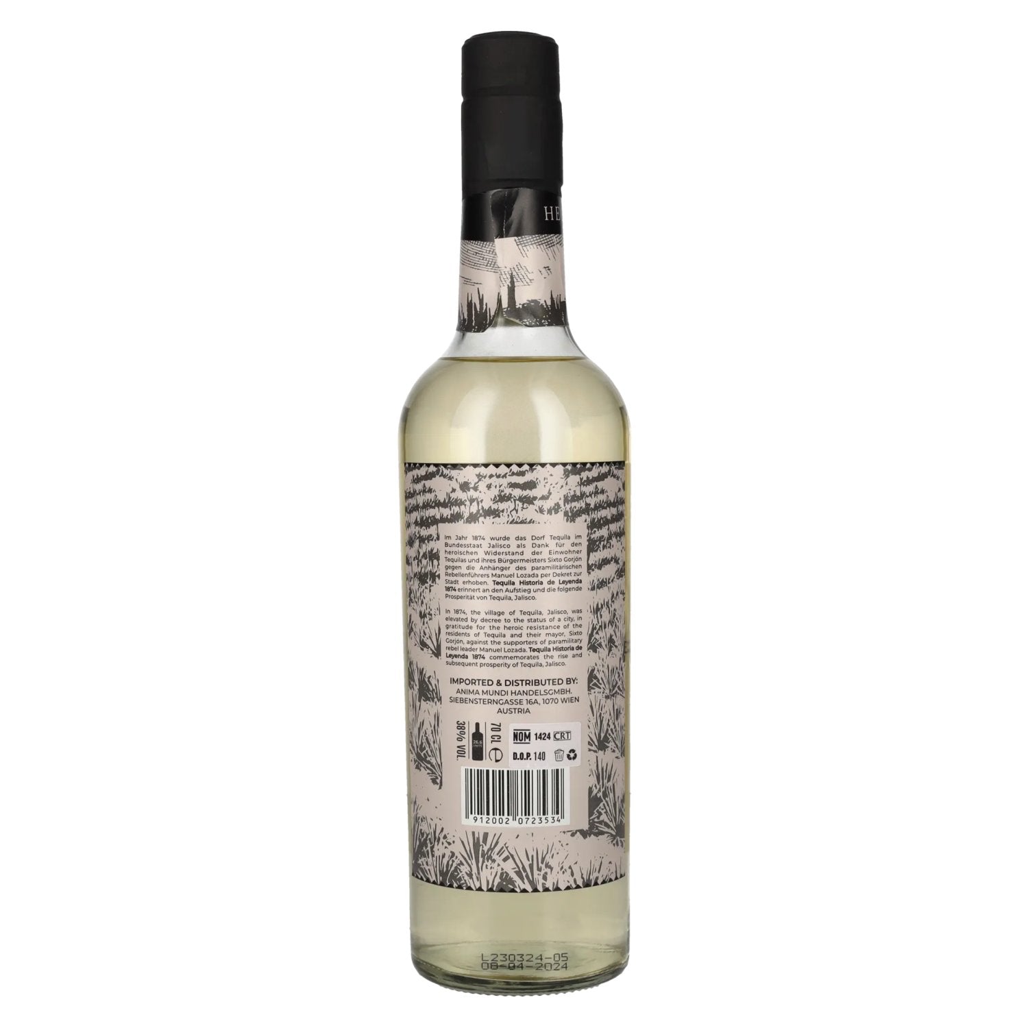 Historia de Leyenda 1874 Reposado 100% de Agave Azul 38% Vol. 0,7l