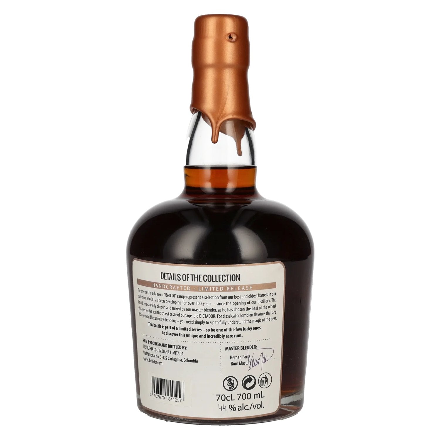 Dictador BEST OF 1972 EXTREMO Rhum colombien Limited Release 44% Vol. 0,7l