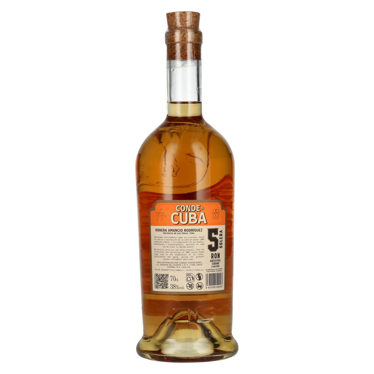 Conde de Cuba 5 Solera Ron Ancestral Cubano 38% Vol. 0,7l