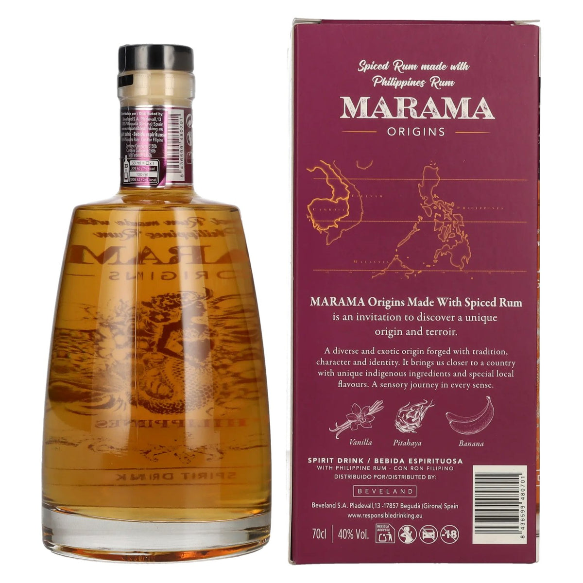 Marama ORIGINS Philippines Spiced Rum 40% Vol. 0,7l in Geschenkbox