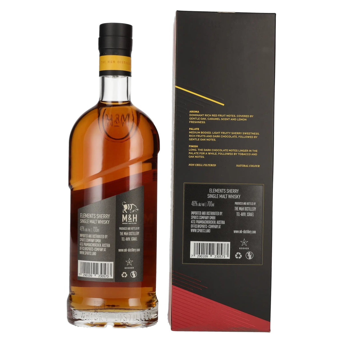 M&H ELEMENTS Sherry Cask Single Malt Whisky 46% Vol. 0,7l in Geschenkbox