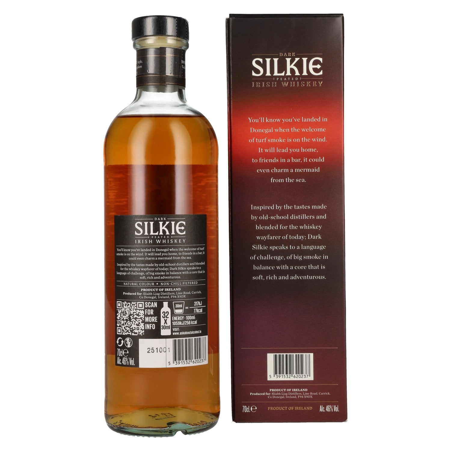 The Legendary DARK SILKIE Irish Whiskey 46% vol. 0,7l en boîte cadeau