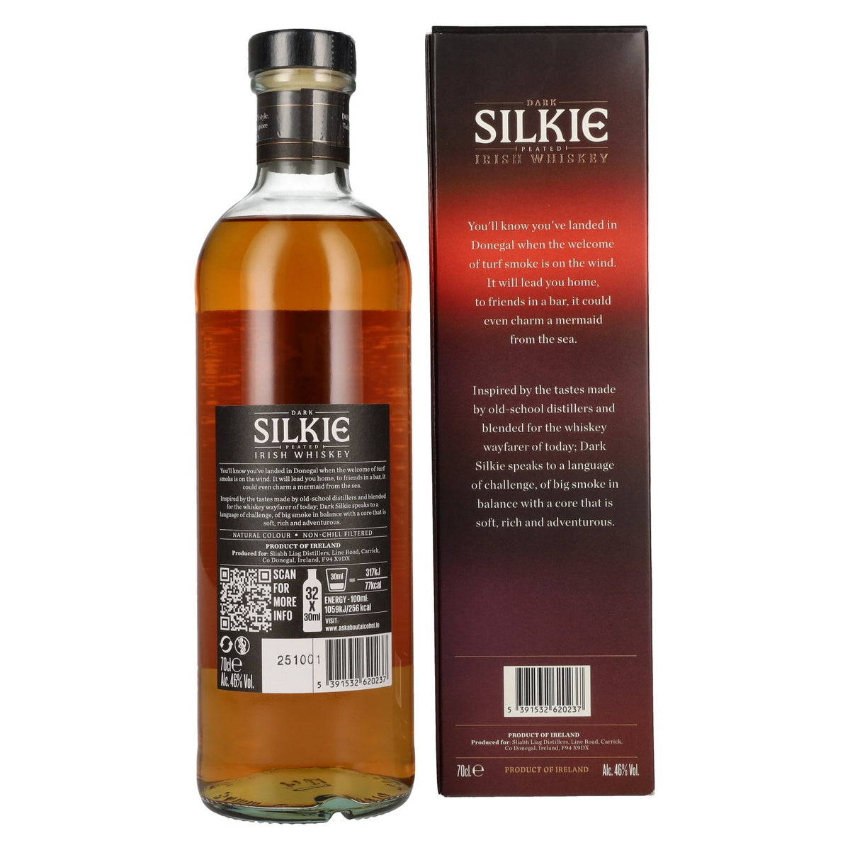 The Legendary DARK SILKIE Irish Whiskey 46% Vol. 0,7l in gift box