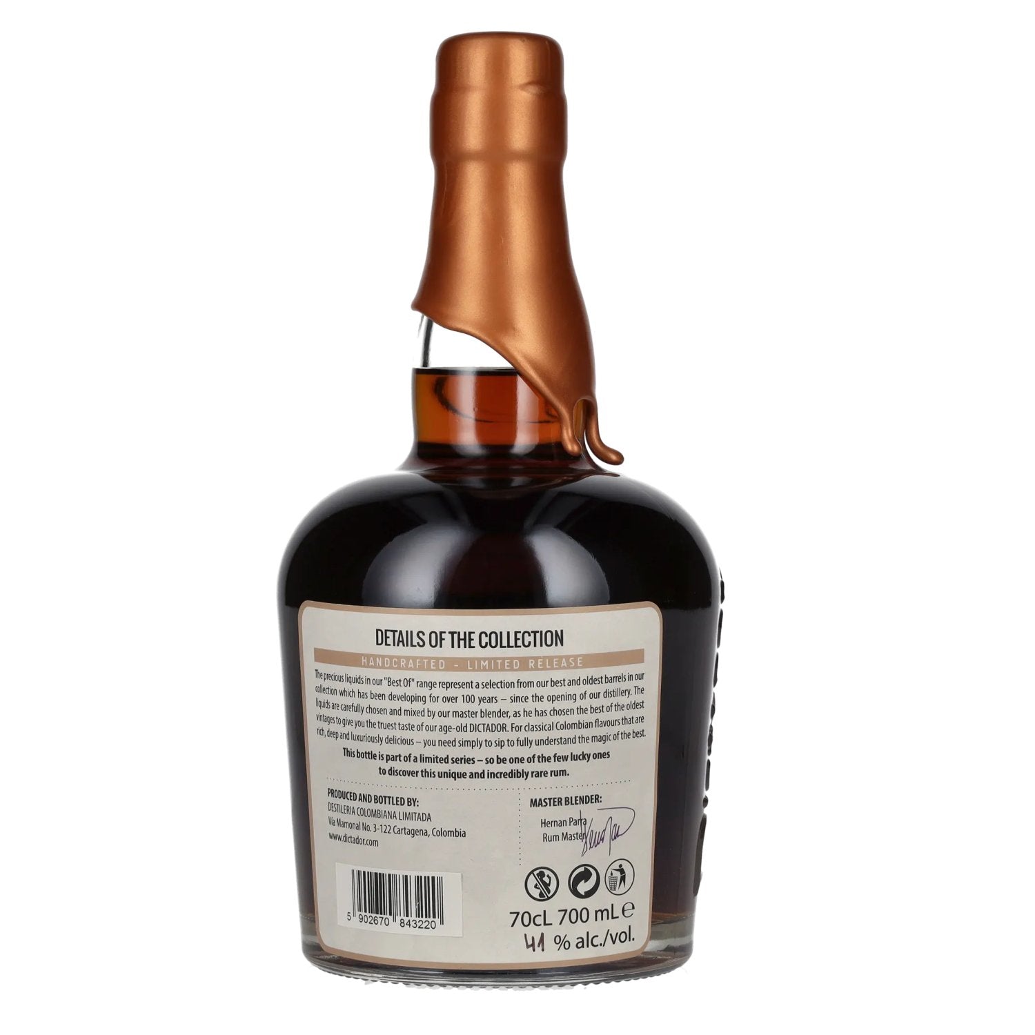 Dictador BEST OF 1978 APASIONADO Rhum colombien 40YO/211217/EX-P142 41% vol. 0,7l