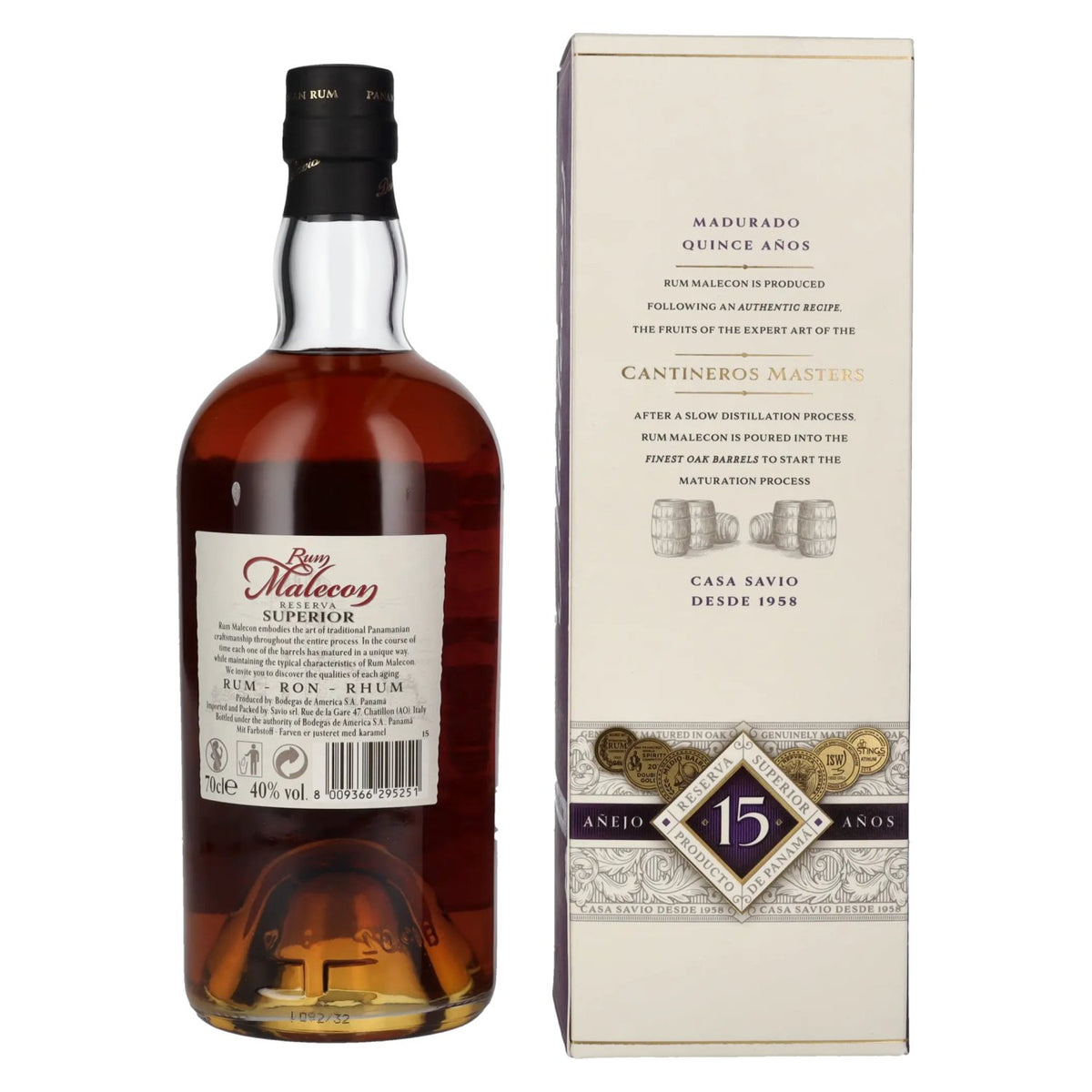Rum Malecon Añejo 15 Años Reserva Superior 40% Vol. 0,7l in gift box