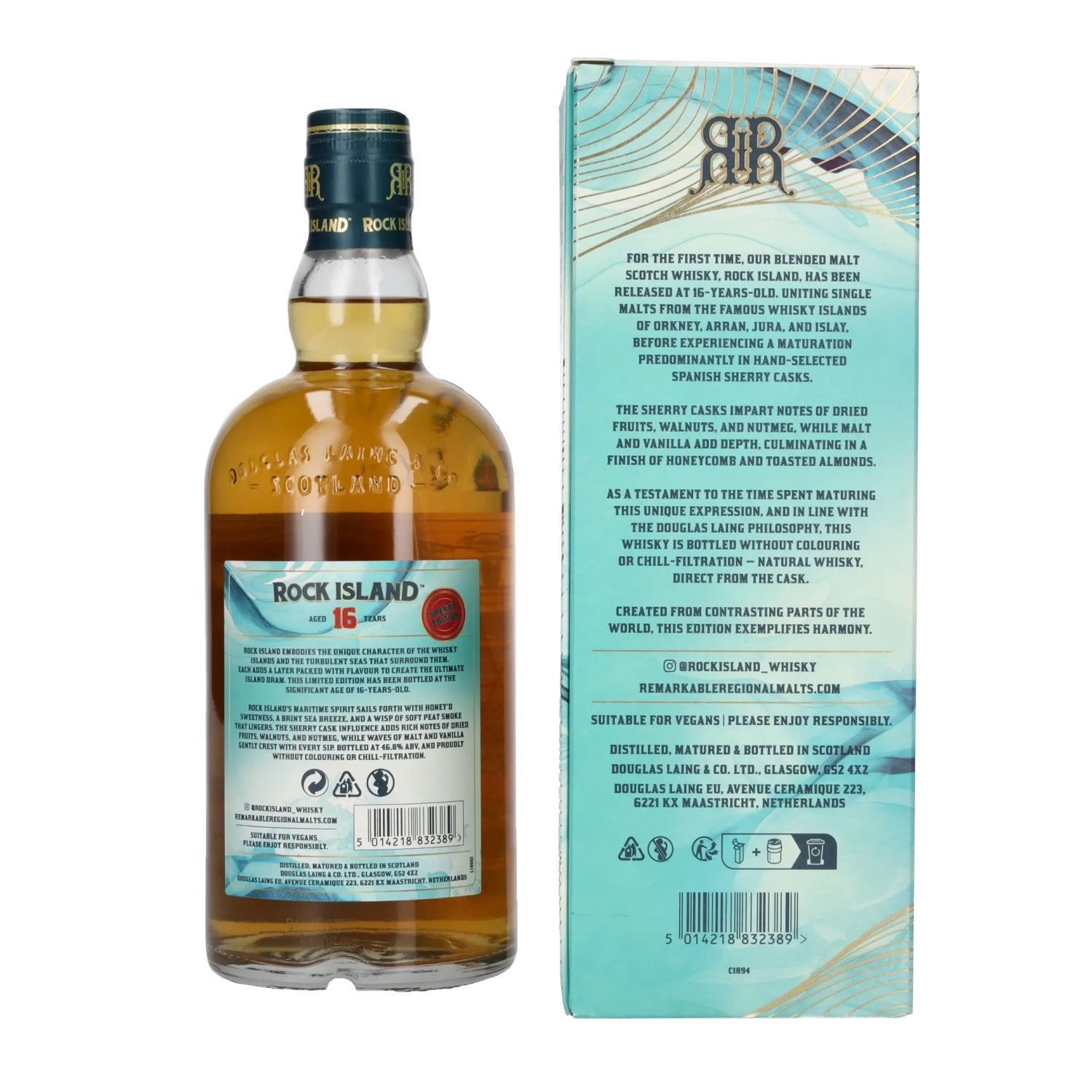 Douglas Laing ROCK ISLAND 16 Years Old Sherry Edition 46,8% Vol. 0,7l in Geschenkbox