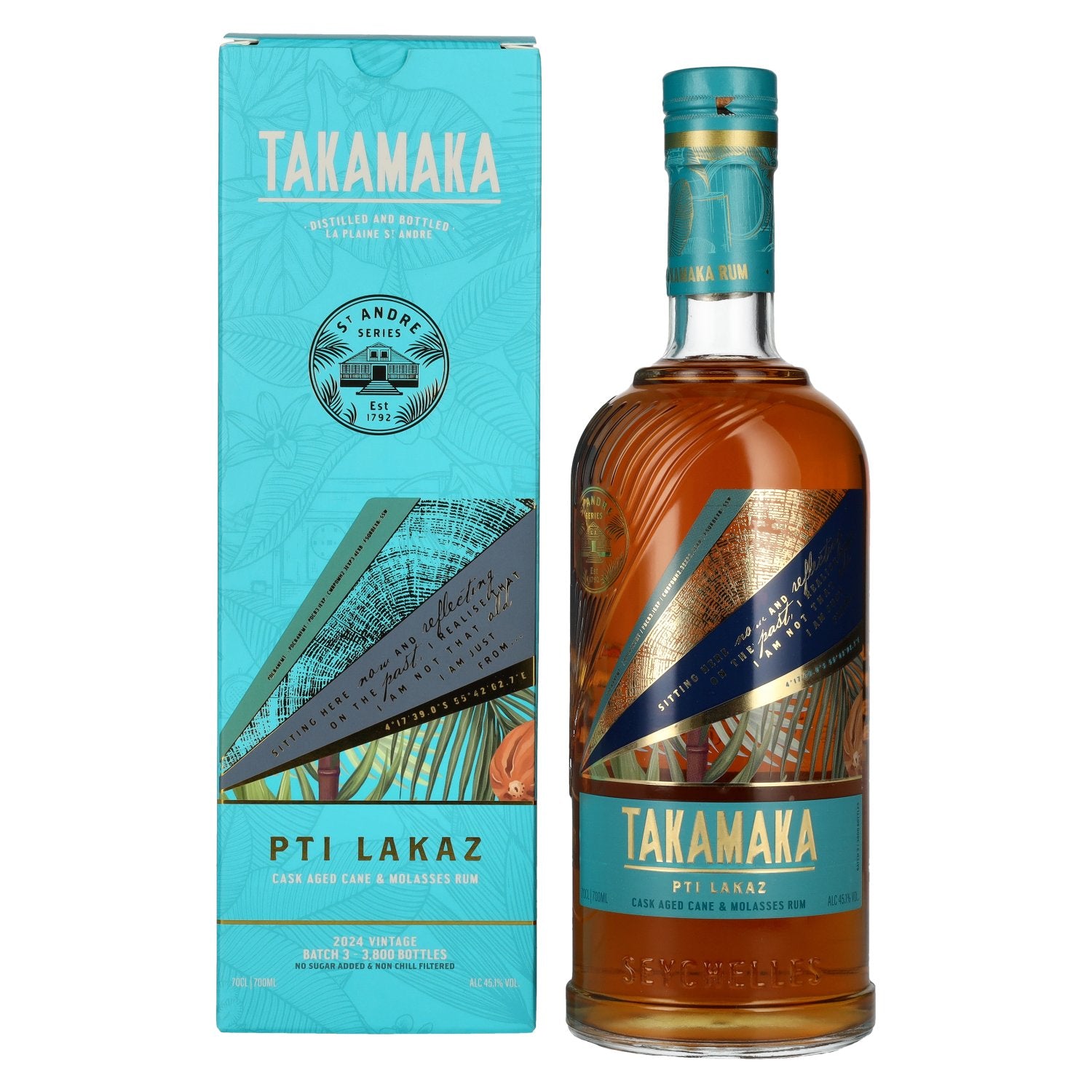 Takamaka PTI LAKAZ Rum Batch 3 45,1% vol. 0,7l en boîte cadeau