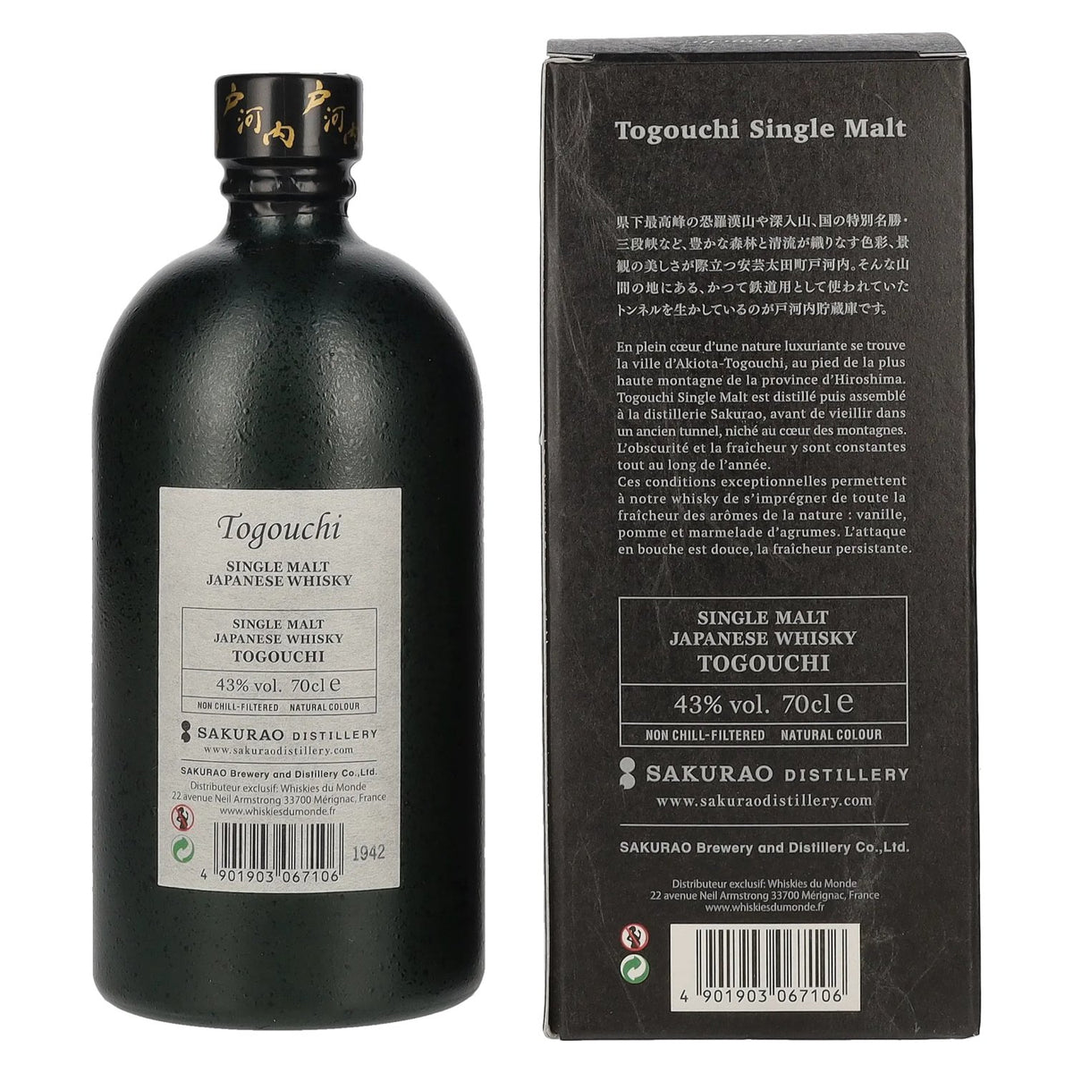 Togouchi Single Malt Japanese Whisky 43% Vol. 0,7l in Geschenkbox