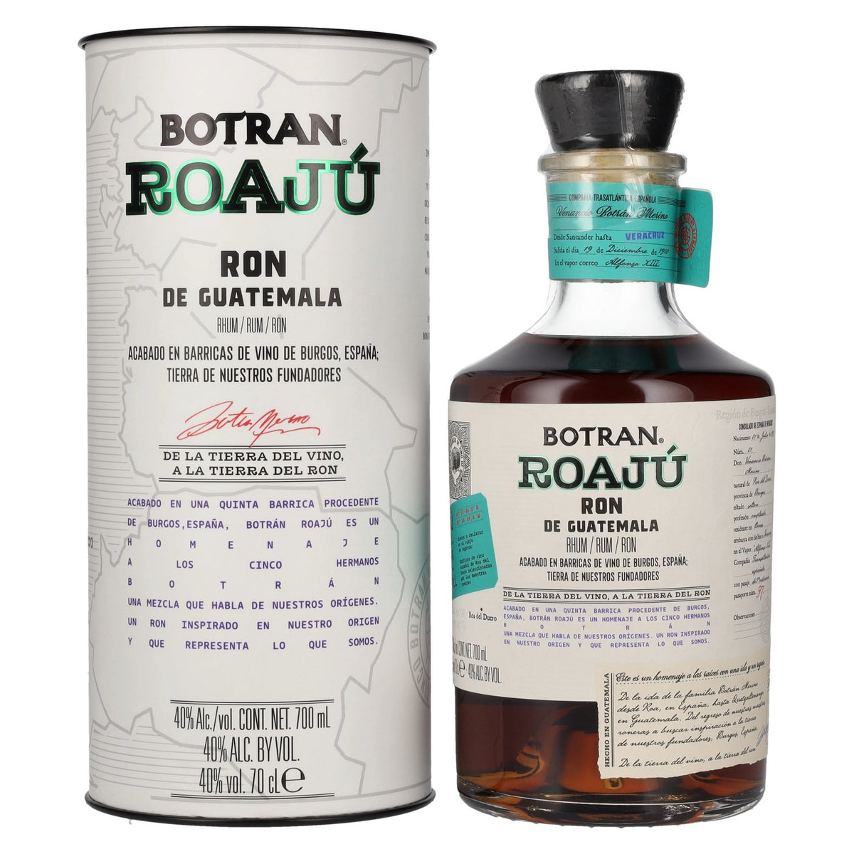 Botran ROAJÚ Roner de Guatemala Rum 40% Vol. 0,7l in gift box