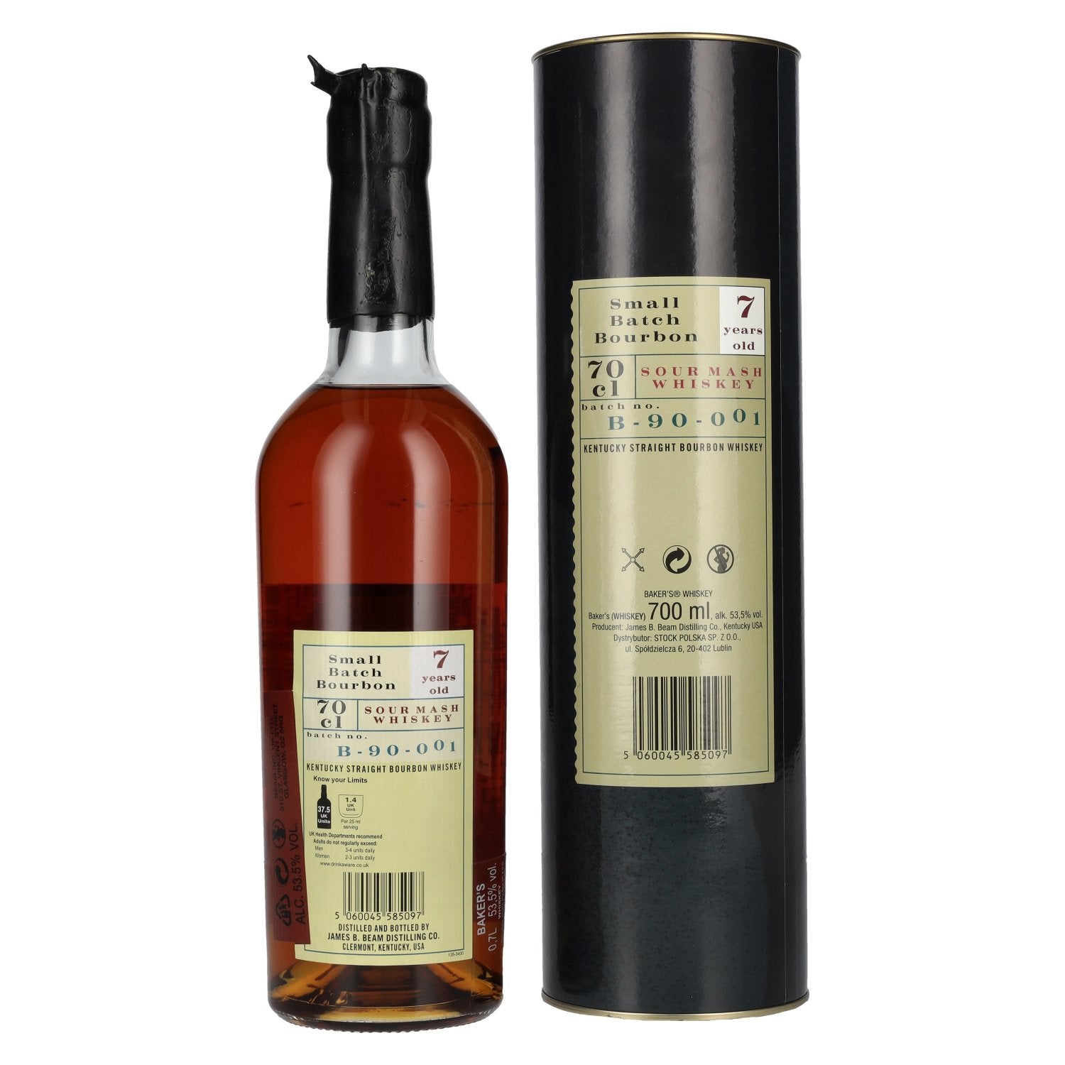 Baker's 7 Years Old Kentucky Straight Bourbon Whiskey 53,5% Vol. 0,7l en coffret cadeau