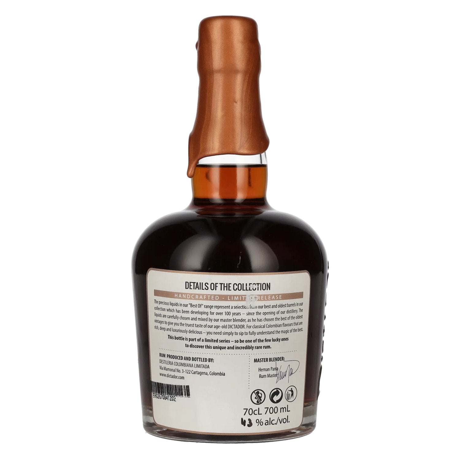 Dictador BEST OF 1987 APASIONADO Rhum colombien 30YO/020317/EX-P329 43% vol. 0,7l