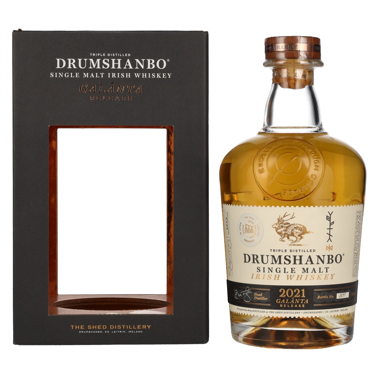 Drumshanbo Single Malt Irish Whiskey GALÁNTA Release 2021 46% Vol. 0,7l en coffret cadeau