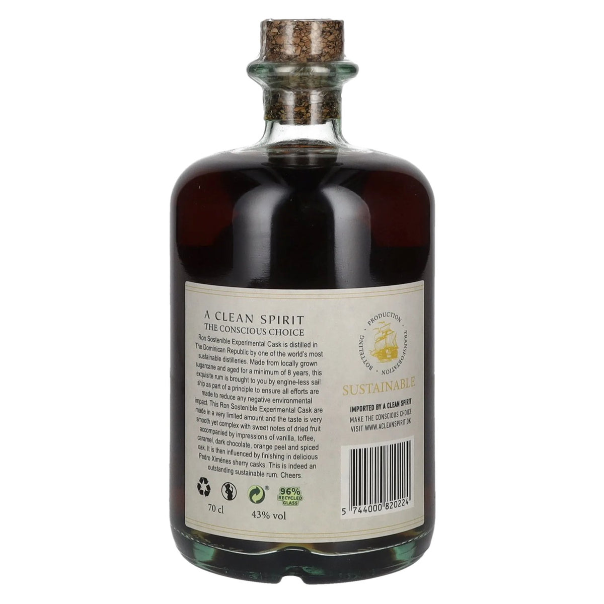 Ron Sostenible 8 Years Old Experimental Pedro Ximenez Cask 43% vol. 0.7 l