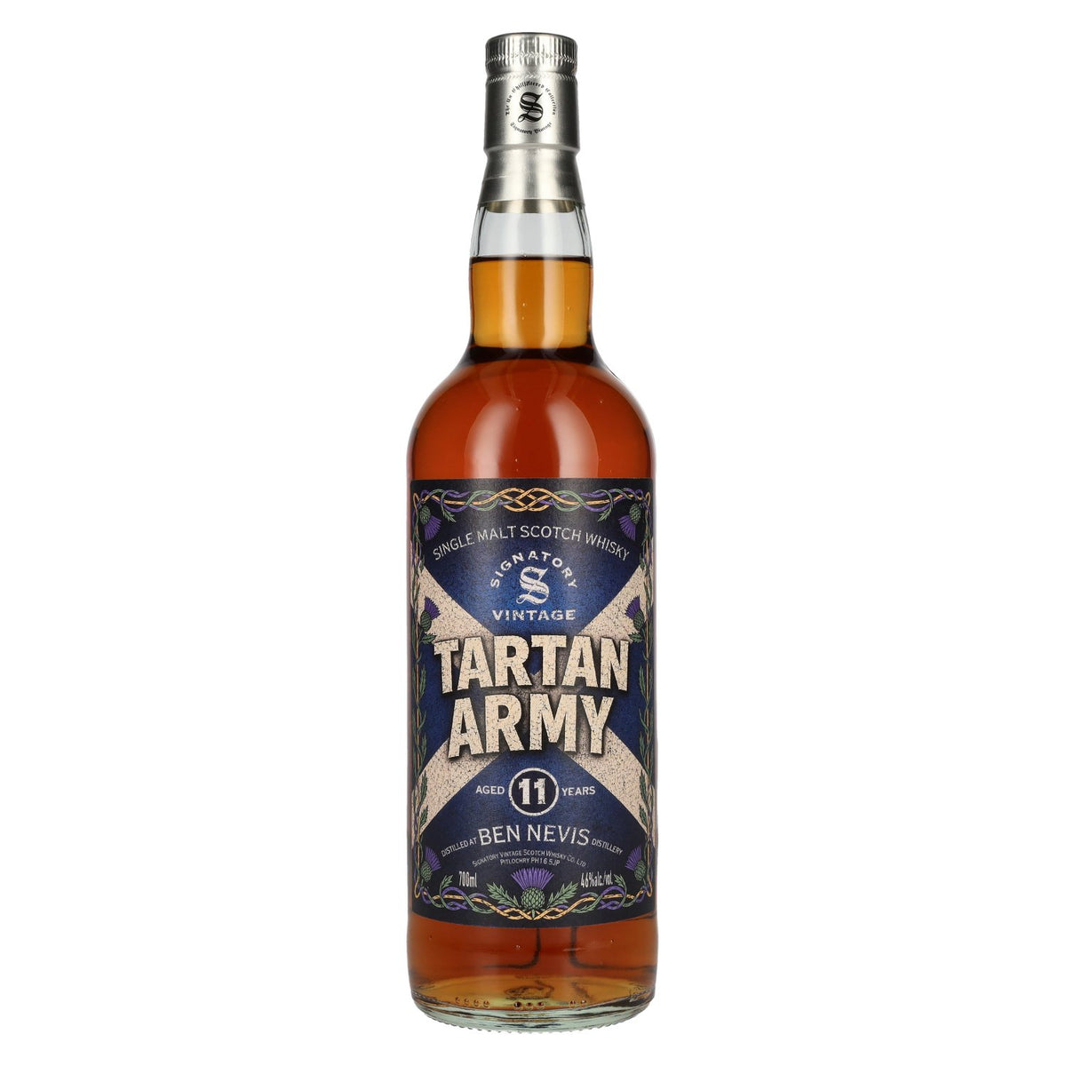 Signatory Vintage Ben Nevis 11 ans d'âge TARTAN ARMY Highland Single Malt Scotch Whisky 46 % vol. 0,7 l