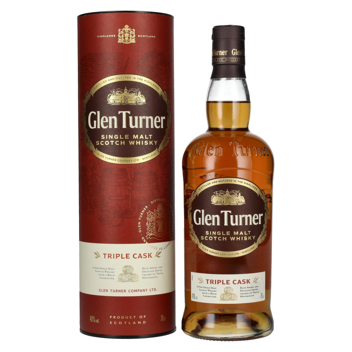 Glen Turner TRIPLE CASK Single Malt Scotch Whisky 40% Vol. 0,7l in gift box