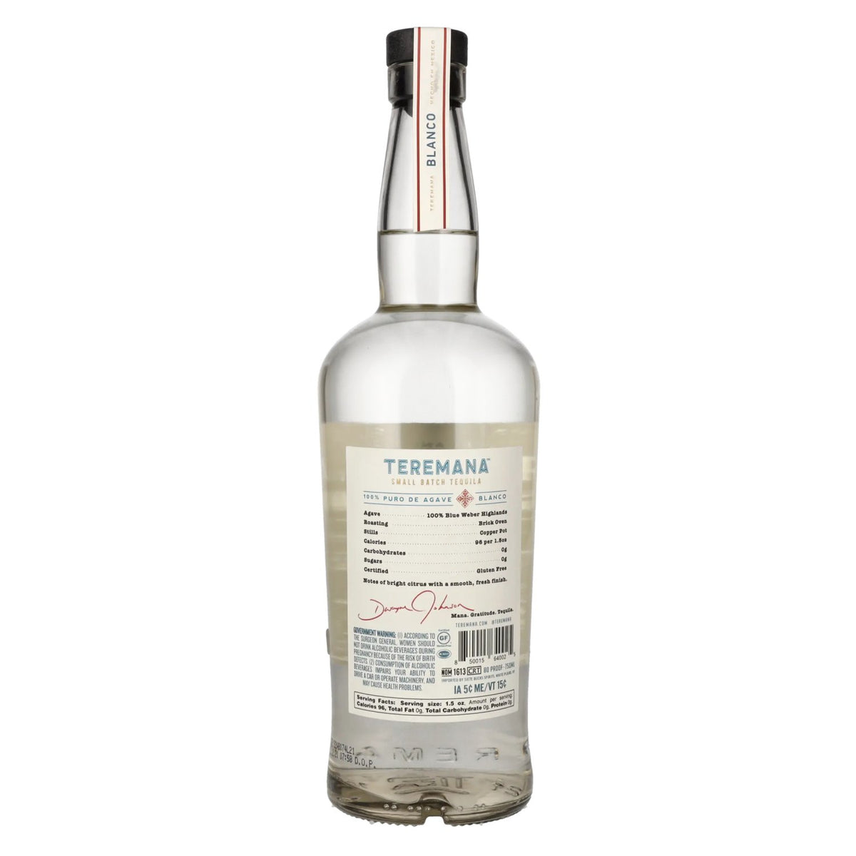 Teremana Tequila Blanco 100% Agave Blue Weber 40% Vol. 0,7l