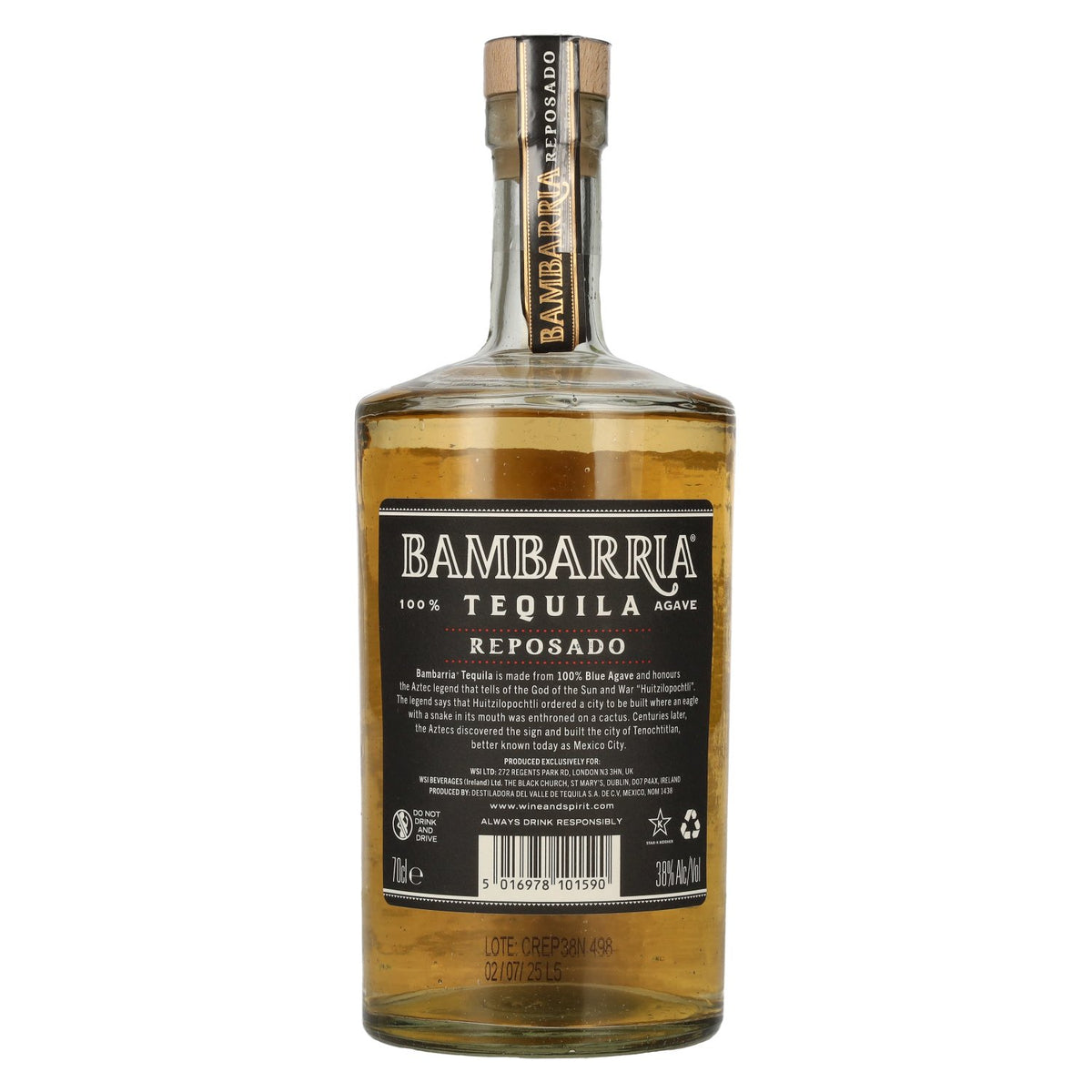 Bambarria Tequila Reposado 100% Agave 38% Vol. 0,7l