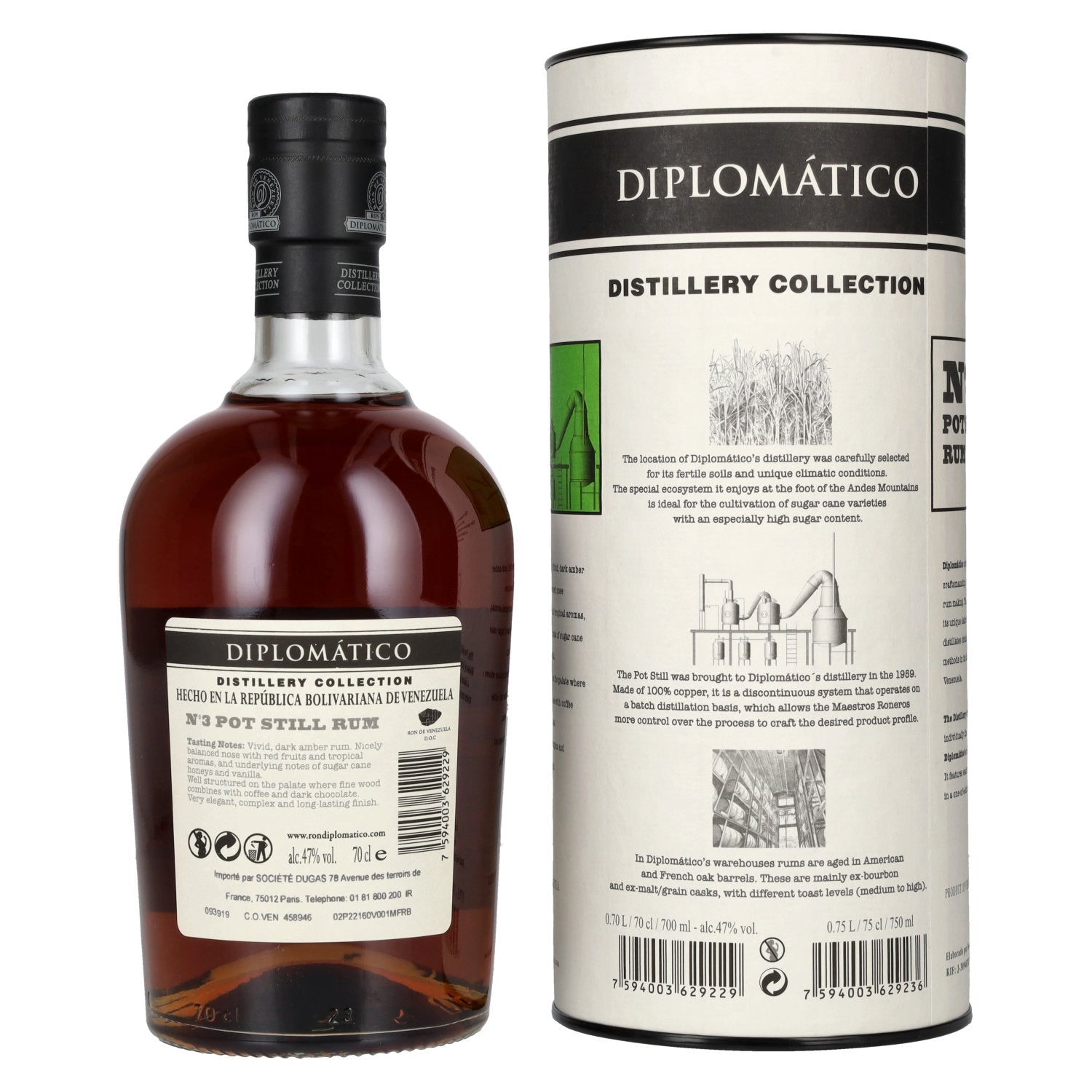 Diplomático Distillery Collection N° 3 POT STILL Rum 47% Vol. 0,7l in Geschenkbox
