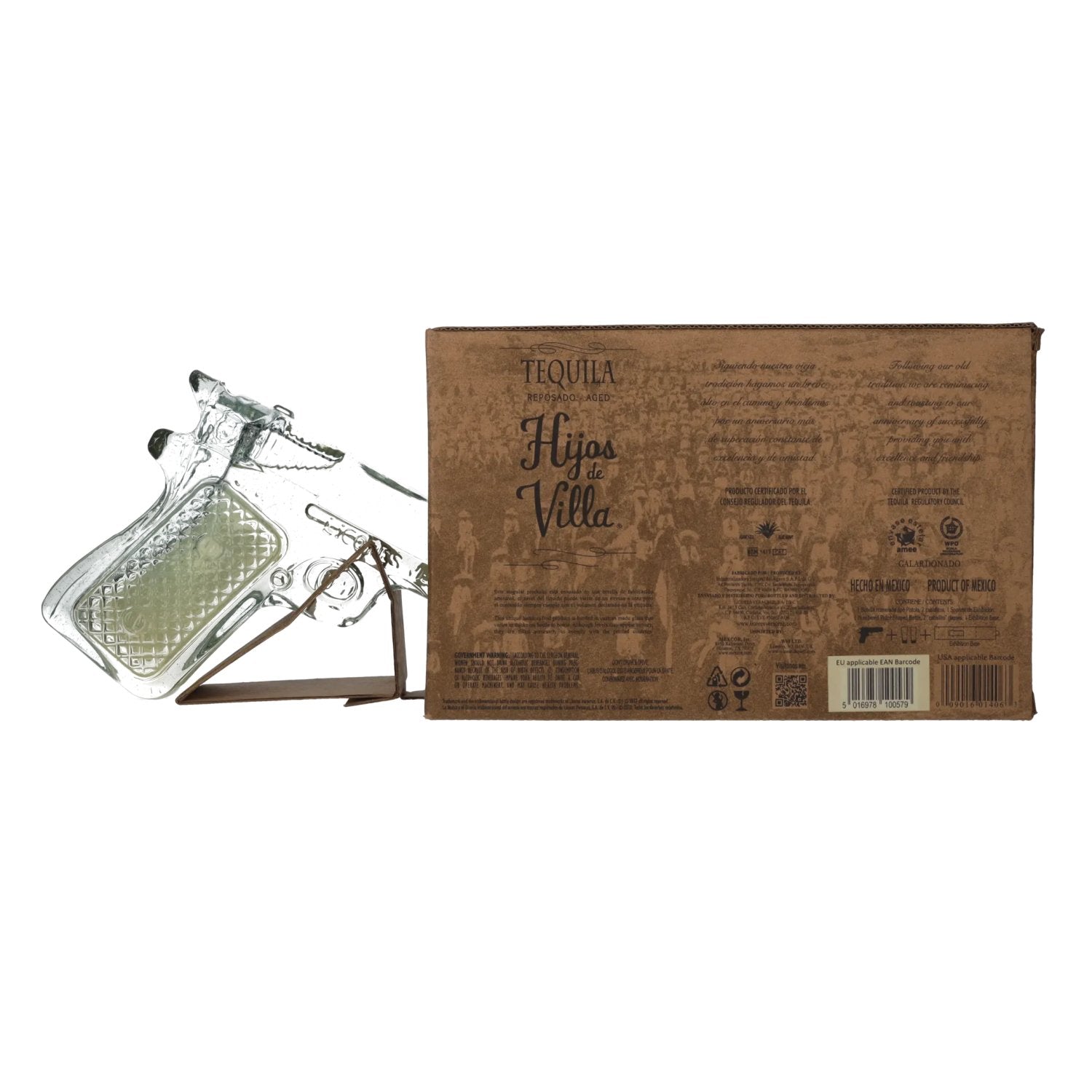 Hijos de Villa Tequila Reposado 38% vol. 0,2l en boîte cadeau avec 2 verres à shot