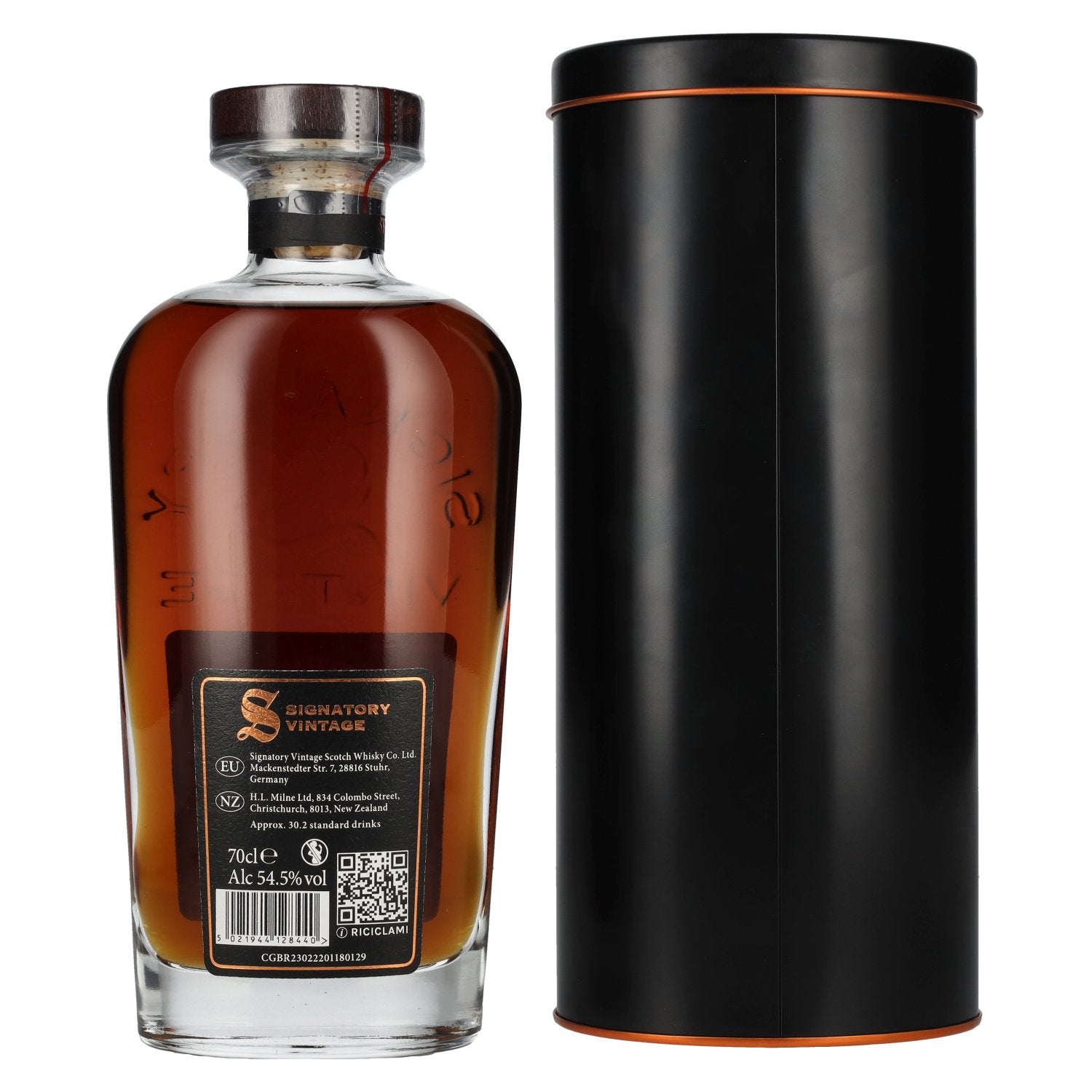 Signatory Vintage SYMINGTON'S CHOICE 16 Years Old MANNOCHMORE PX Hogshead Finish #6 2008 54,5% Vol. 0,7l in Tinbox