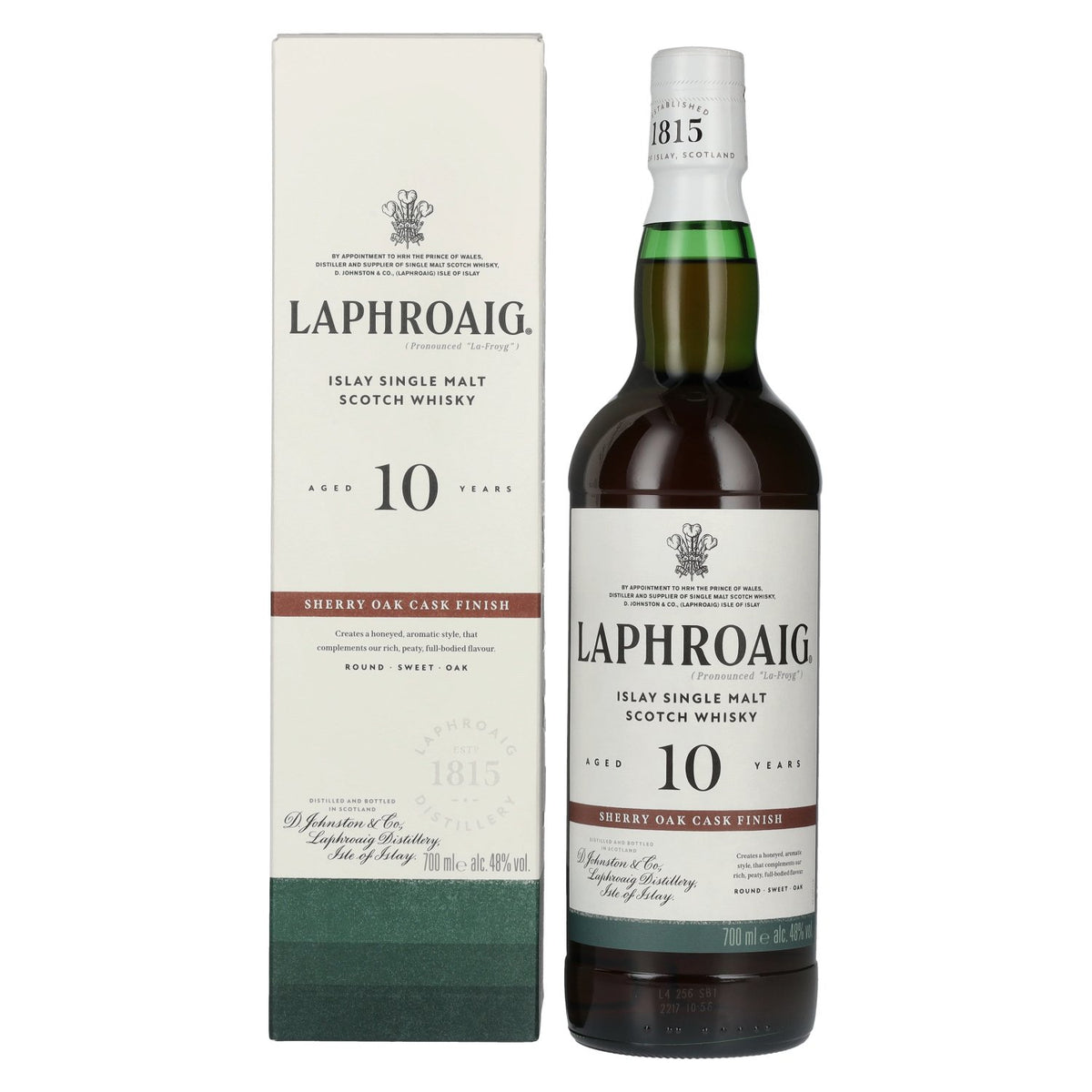 Laphroaig 10 Years Old Sherry Oak Cask Finish 48% vol. 0,7l en boîte cadeau