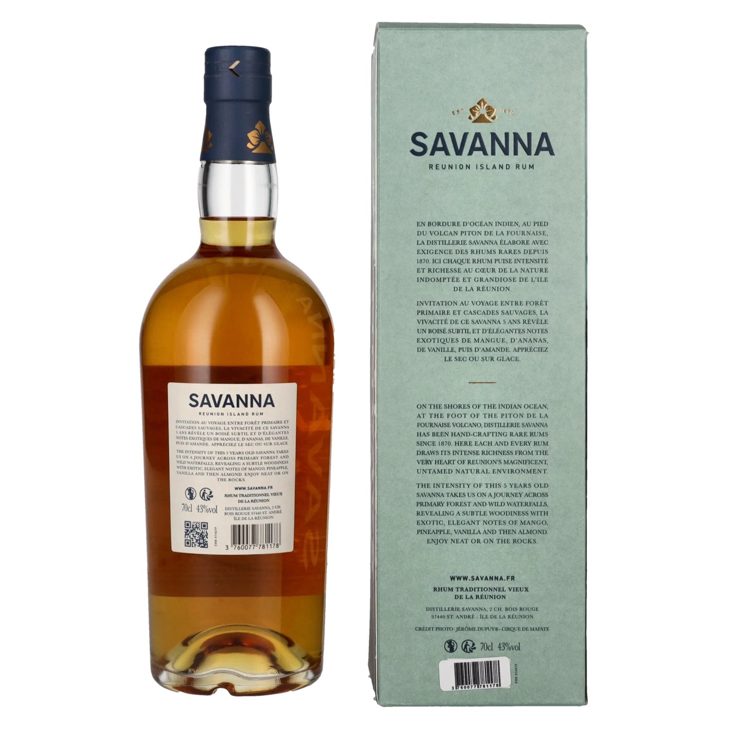 Savanna 5 Years Old Traditionnel Reunion Island Rum 43% Vol. 0,7l in gift box