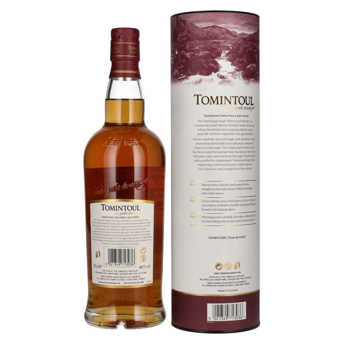 Tomintoul 15 Years Old PORT CASKS Finish Limited Edition 2006 46% Vol. 0,7l in Geschenkbox