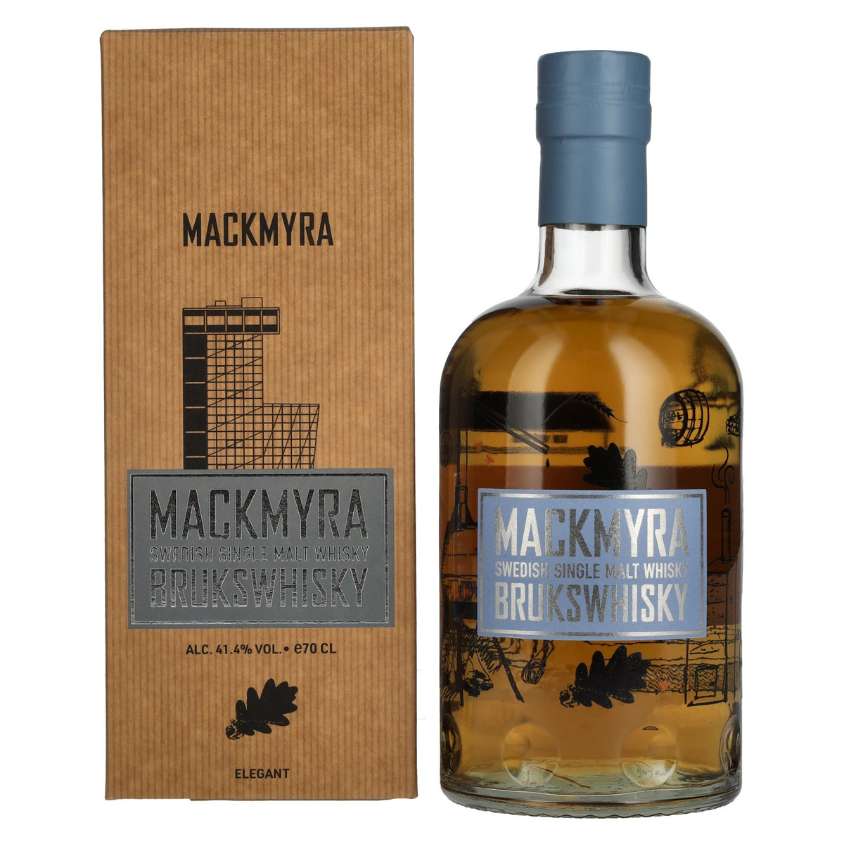 Mackmyra BRUKSWHISKY Swedish Single Malt Whisky 41,4% vol. 0,7l en coffret cadeau