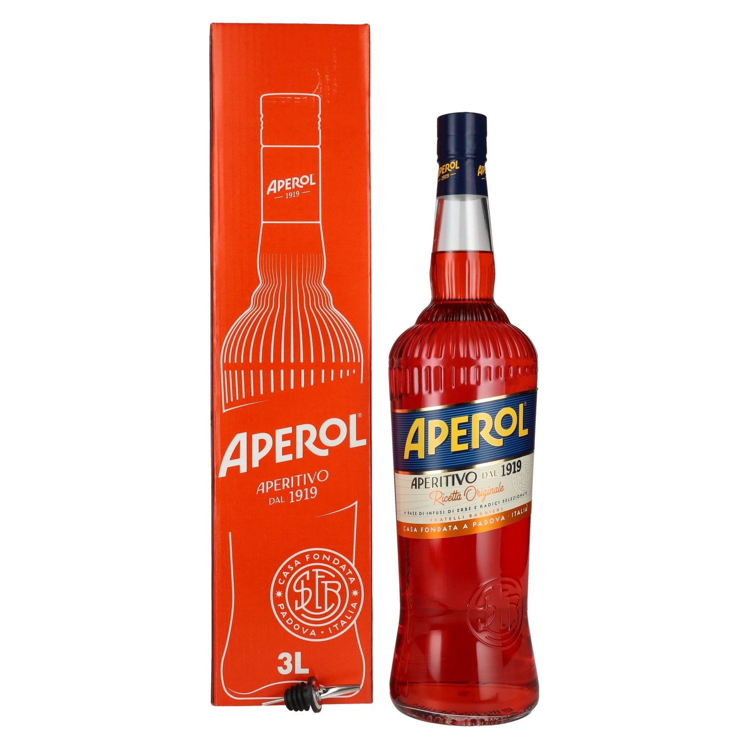 Aperol Aperitivo 11 % vol., 3 l, dans un coffret cadeau avec bec verseur