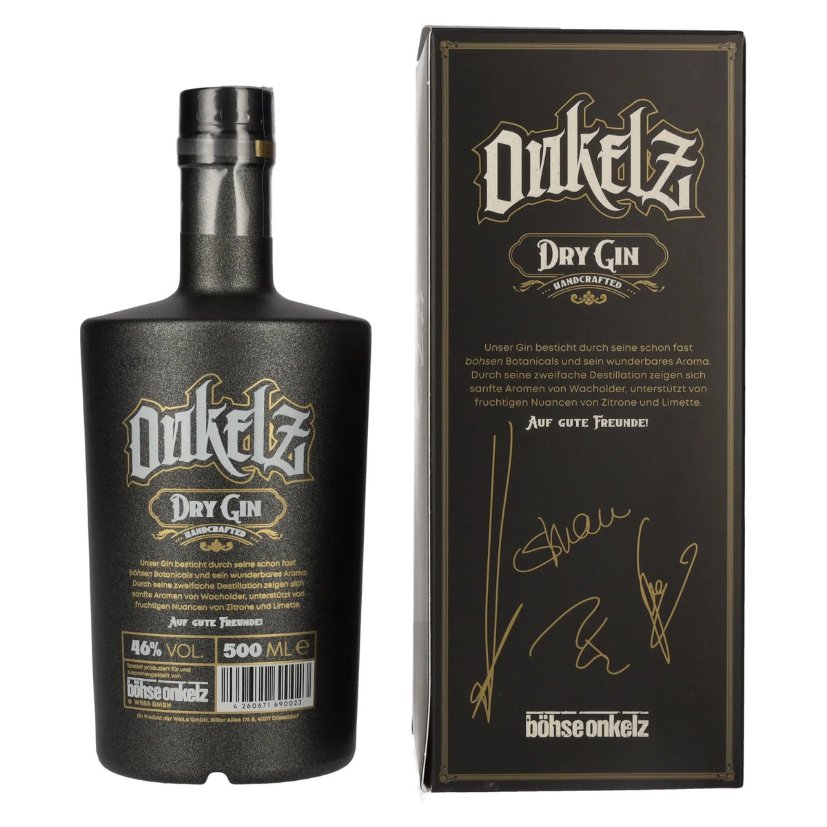 BÖHSE ONKELZ Handcrafted Dry Gin 46% Vol. 0,5l in Geschenkbox